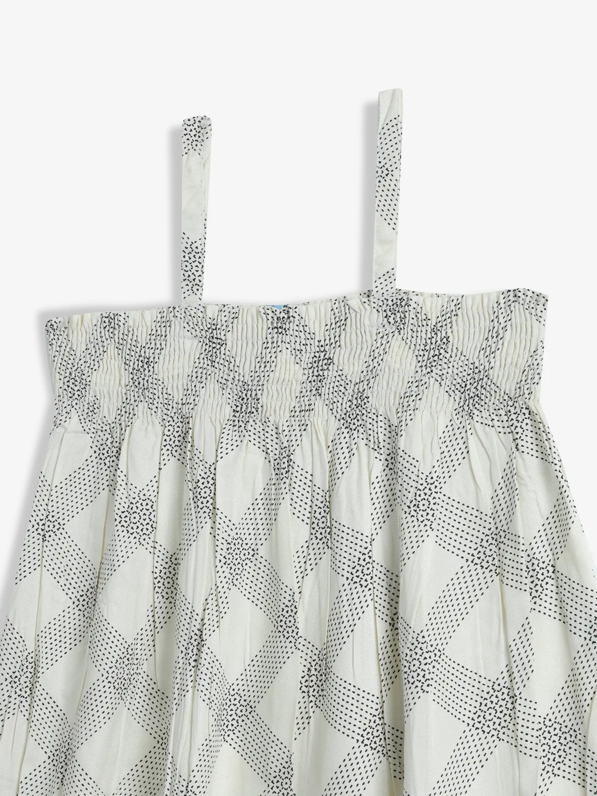 CRIMSOUNE CLUB off-white printed cotton frock