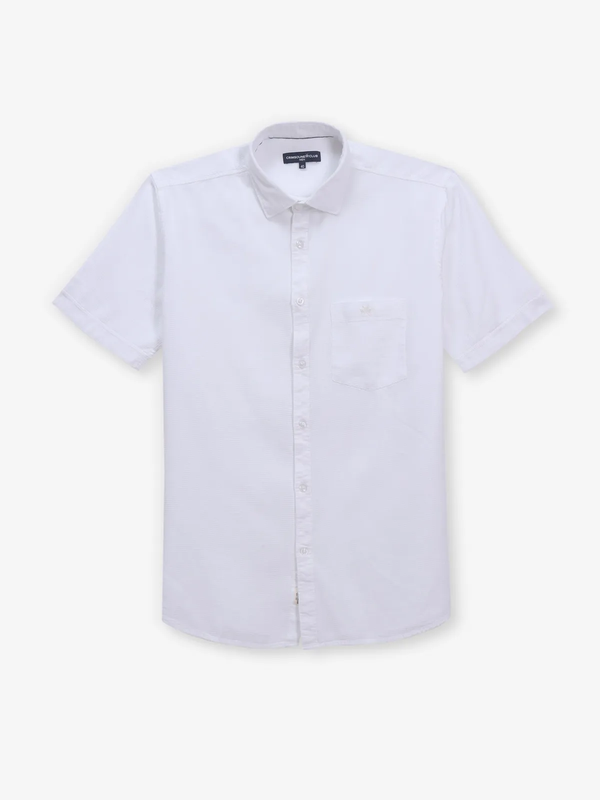 CRIMSOUNE CLUB plain white cotton shirt