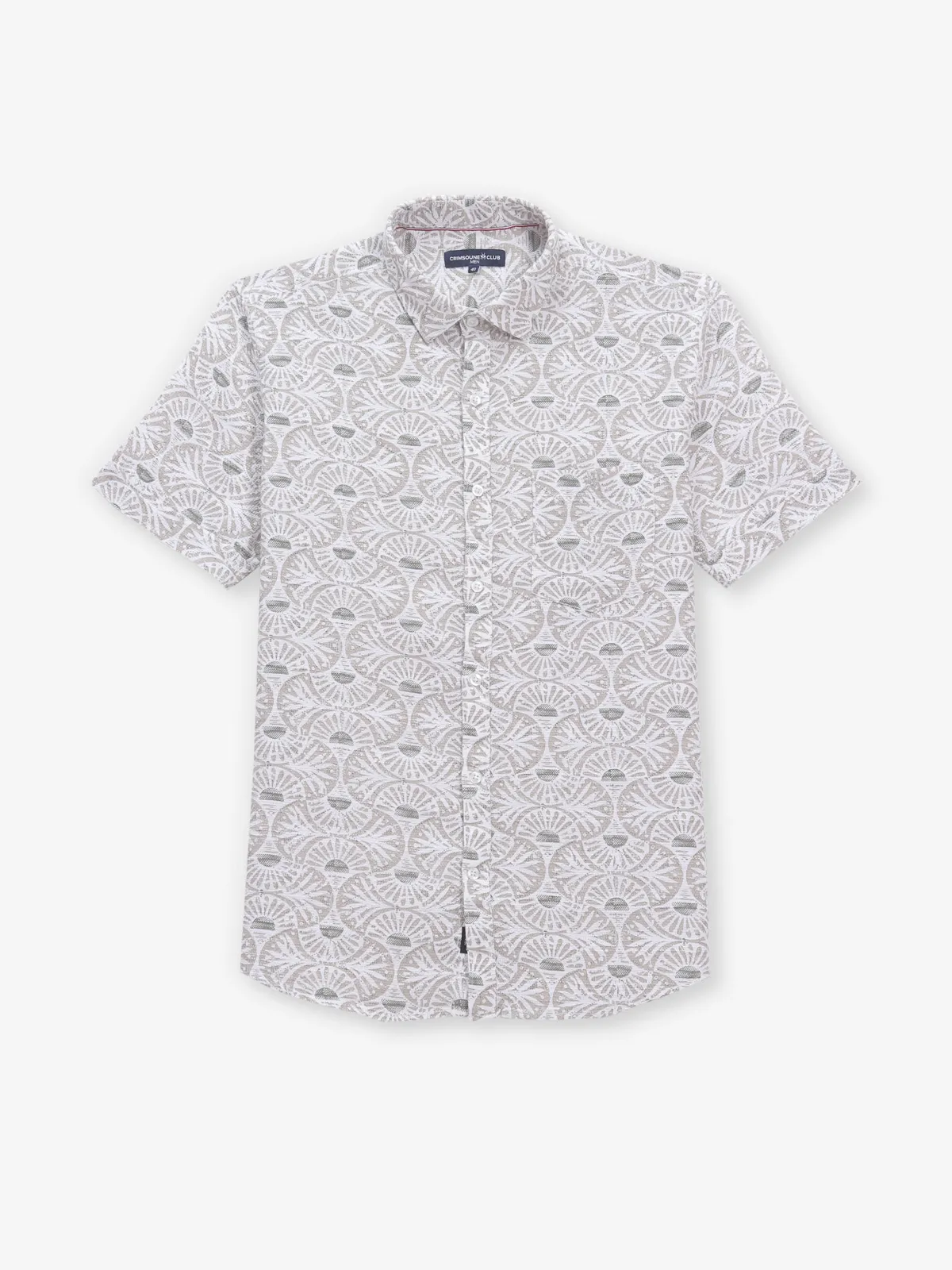 CRIMSOUNE CLUB printed beige cotton shirt