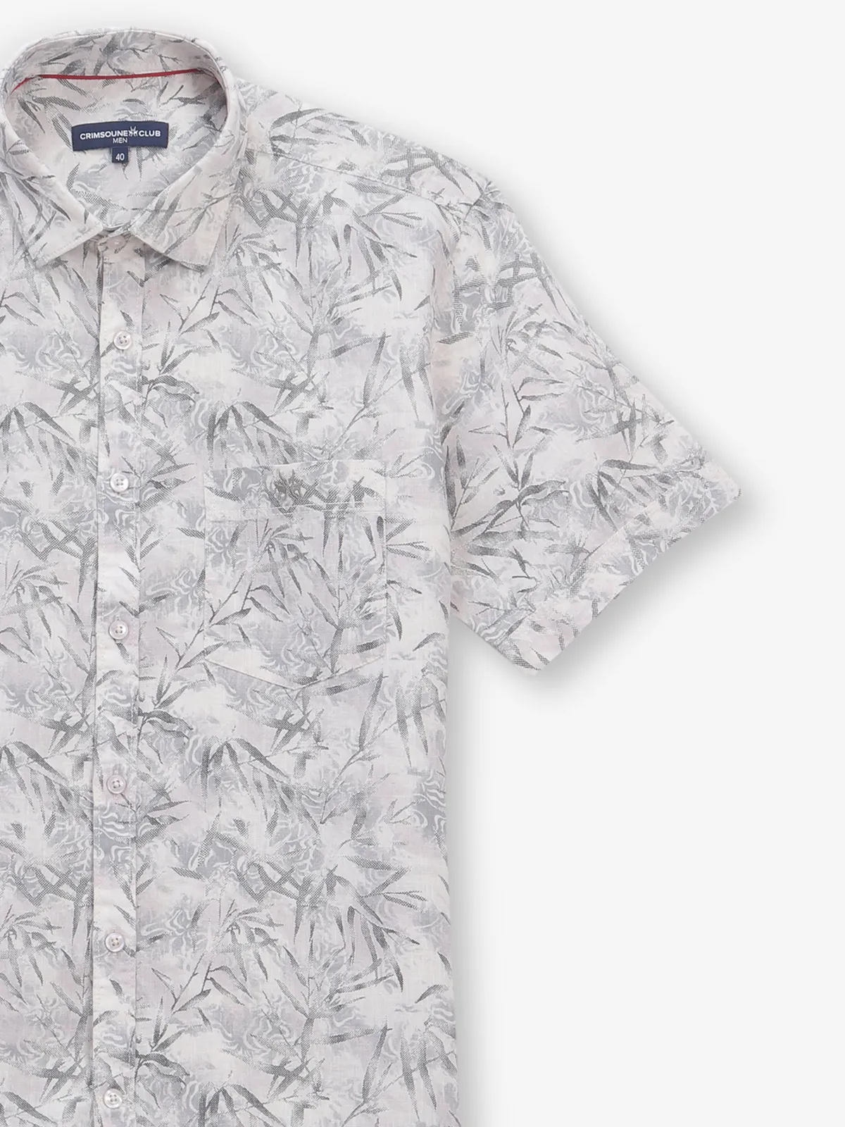 CRIMSOUNE CLUB printed cotton grey shirt