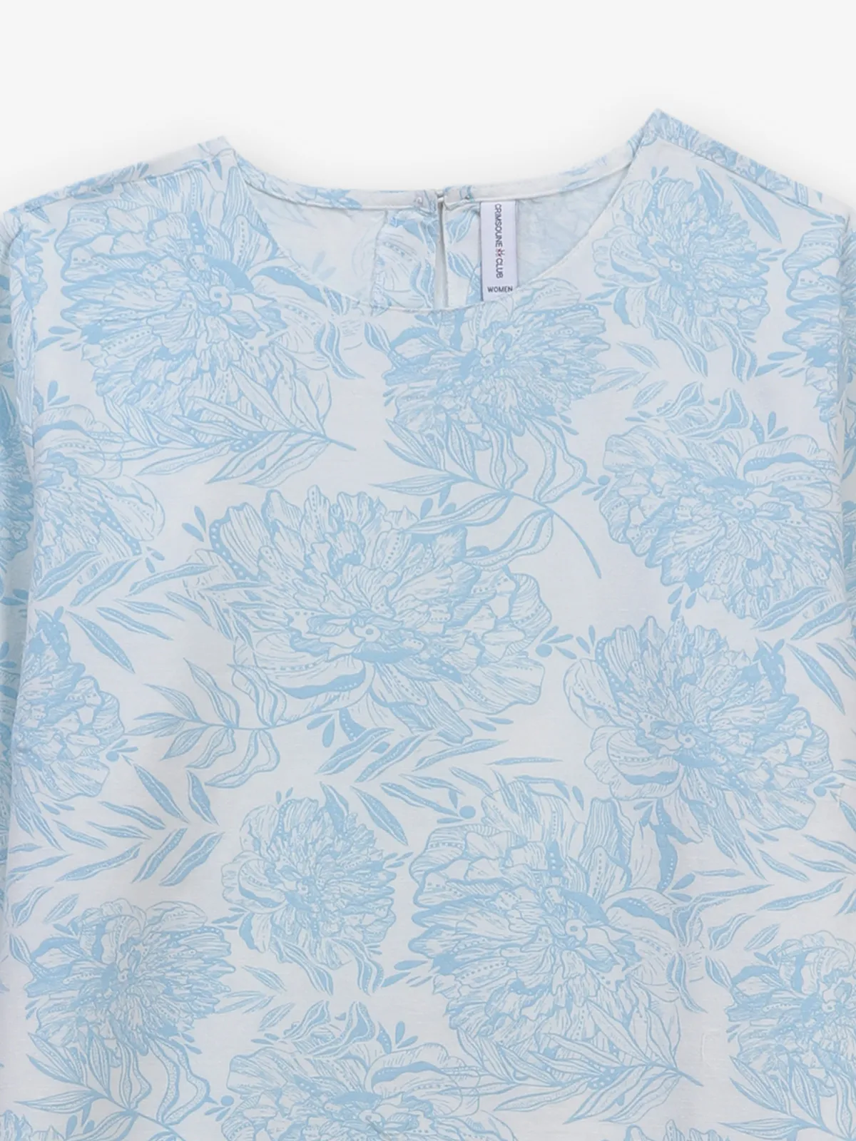 CRIMSOUNE CLUB white cotton casual printed top