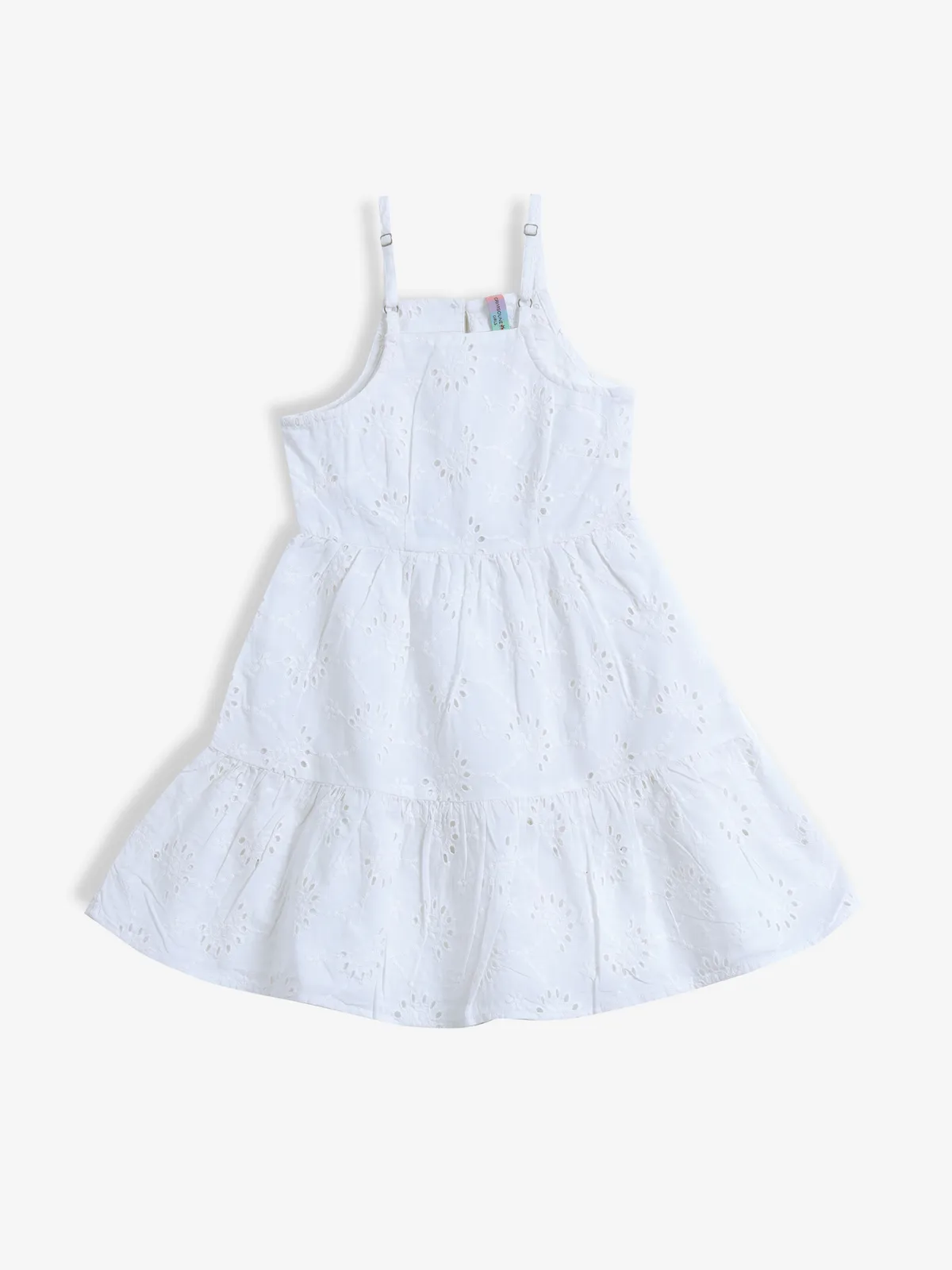 CRIMSOUNE CLUB white cotton embroidery frock