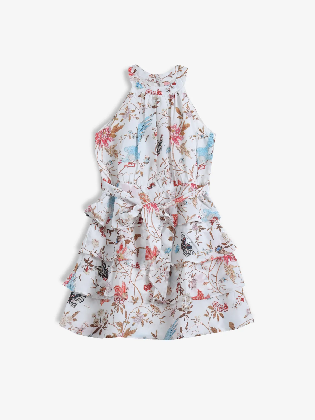 CRIMSOUNE CLUB white printed frock