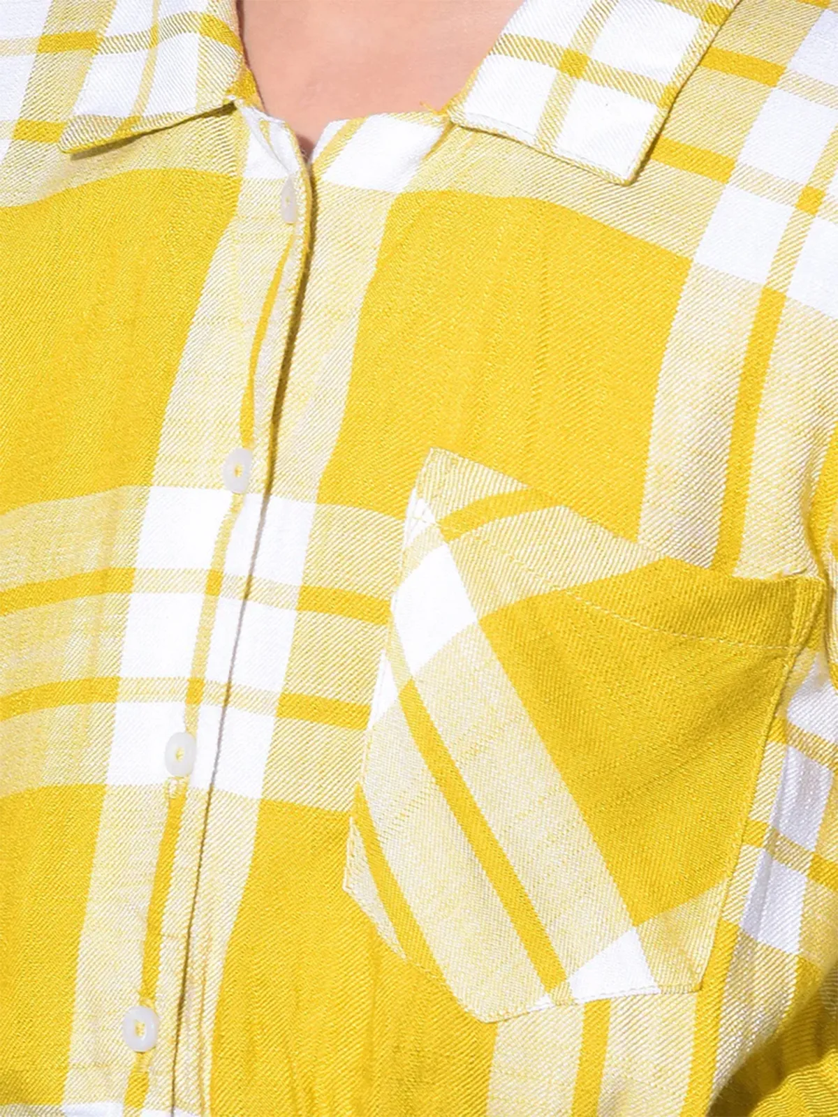 CRIMSOUNE CLUB yellow checks crop top