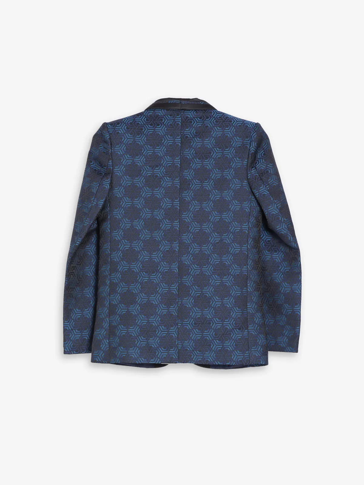 Dark blue terry rayon textuerd coat suit