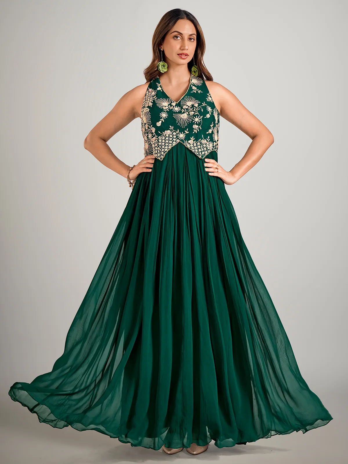 Dark green designer suit for wedding