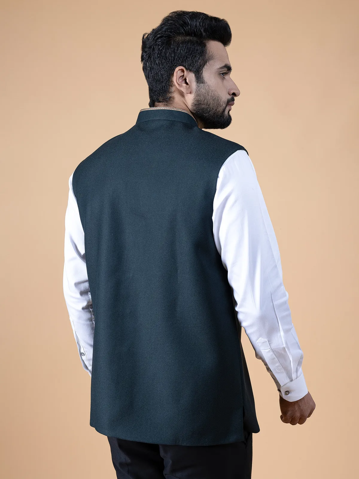 Dashing black terry rayon waistcoat