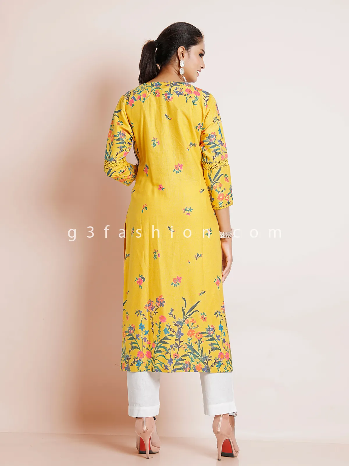 Dashing cotton mustard yellow casual wear kurti