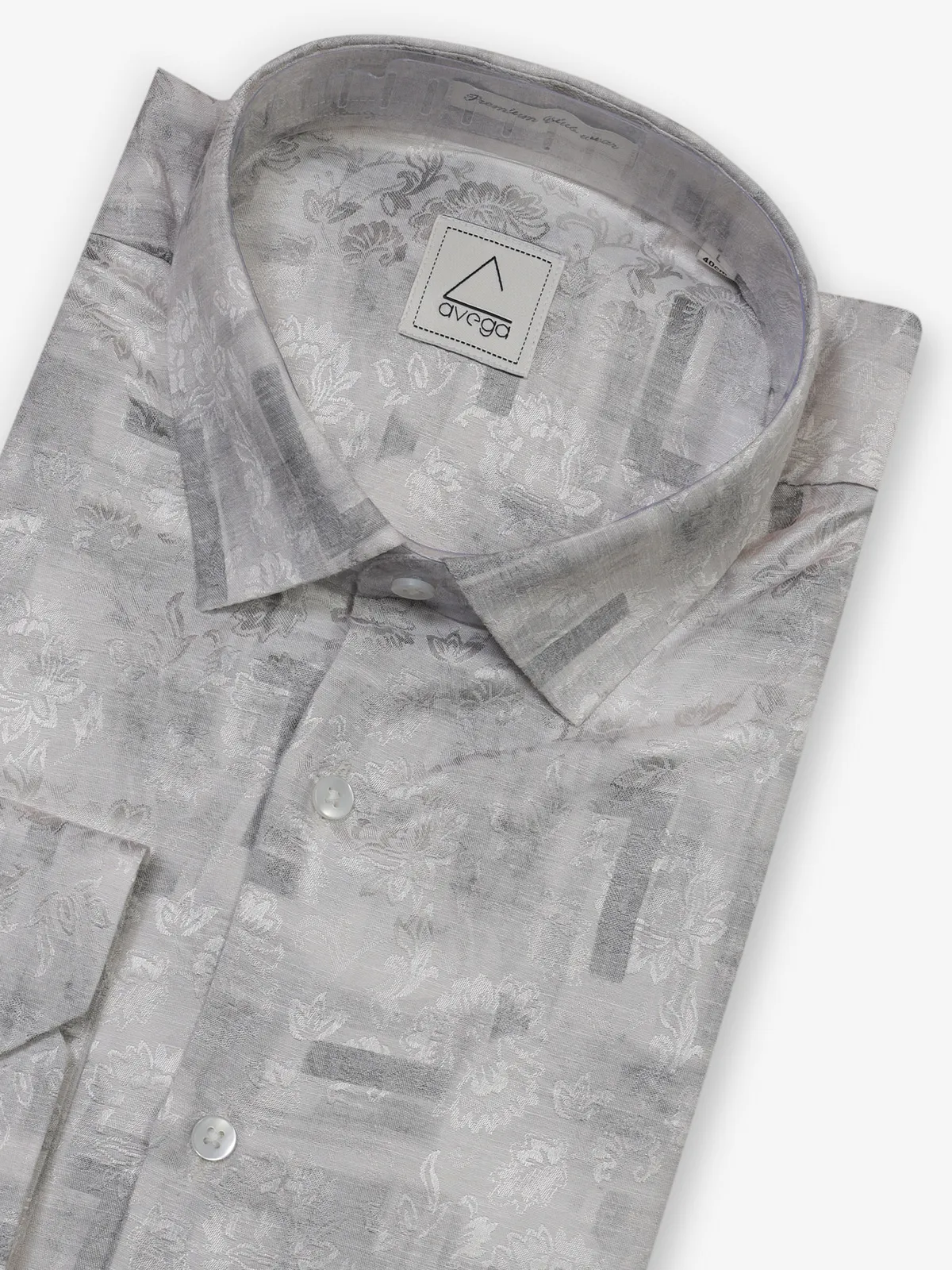 Dashing grey cotton shirt for party wear