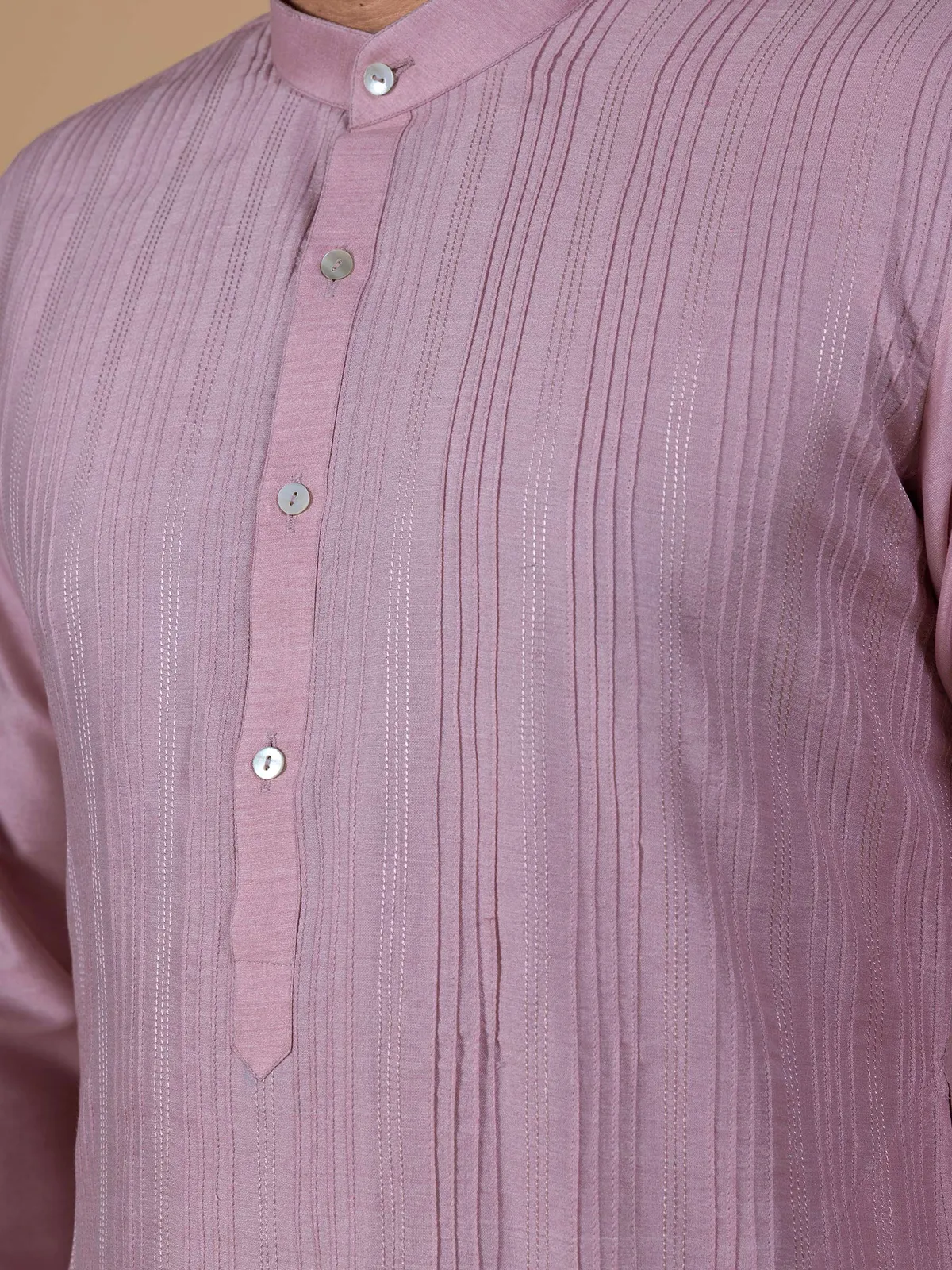 Dashing silk mauve pink kurta suit