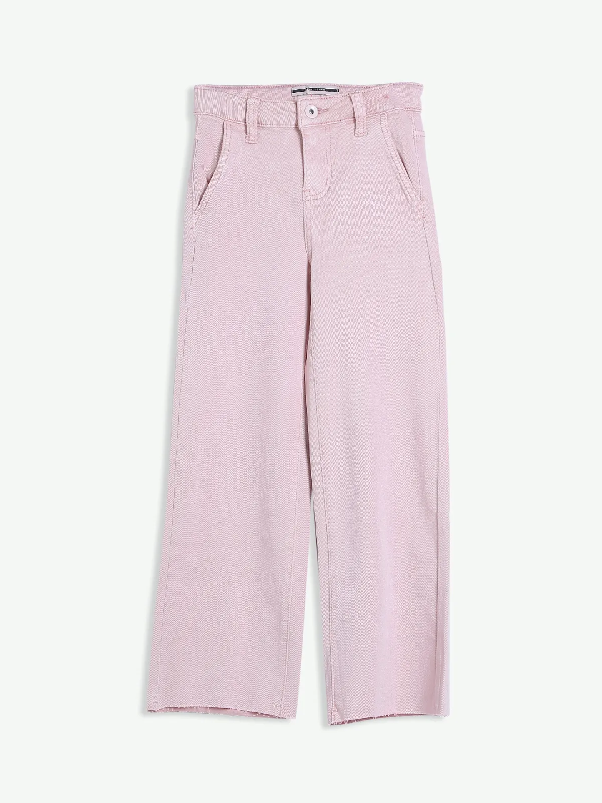 Deal baby pink solid straight jeans