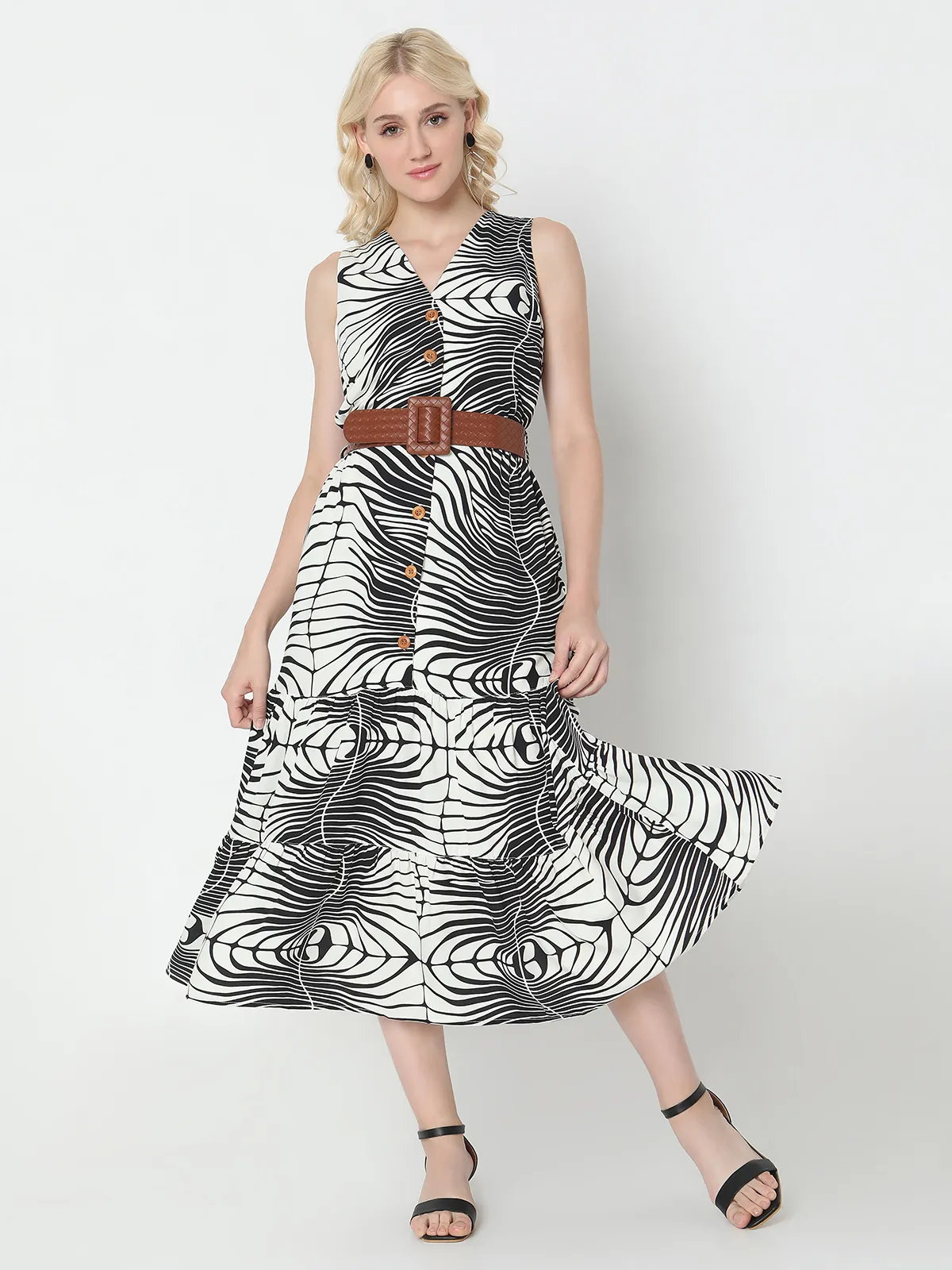 DEAL black and white printed dress