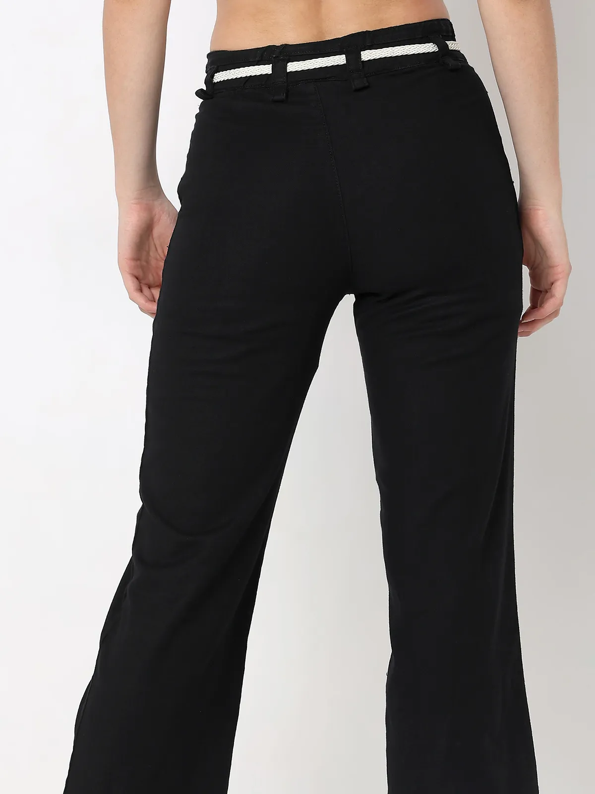 DEAL black cotton solid jeans