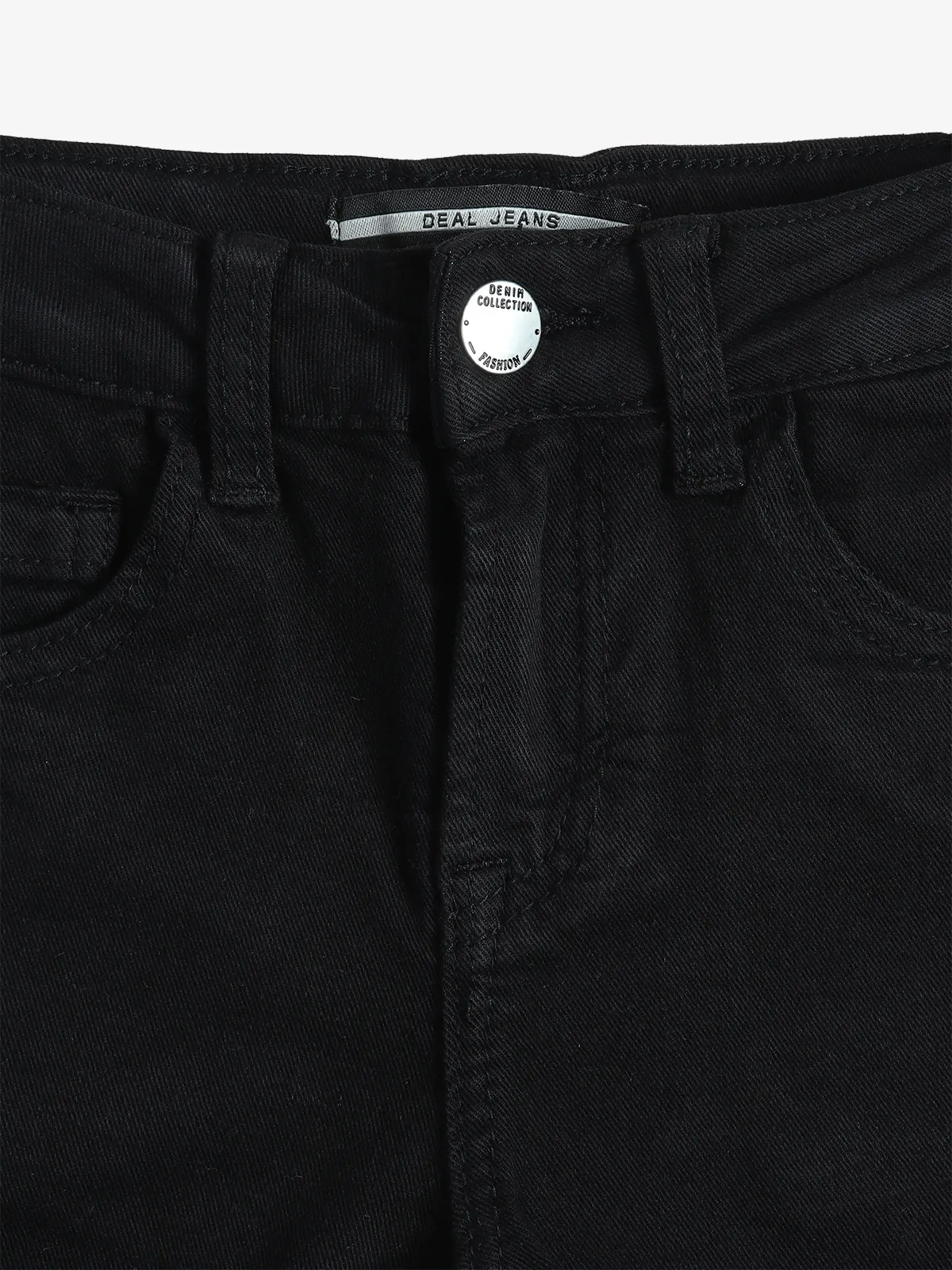 DEAL black denim solid shorts