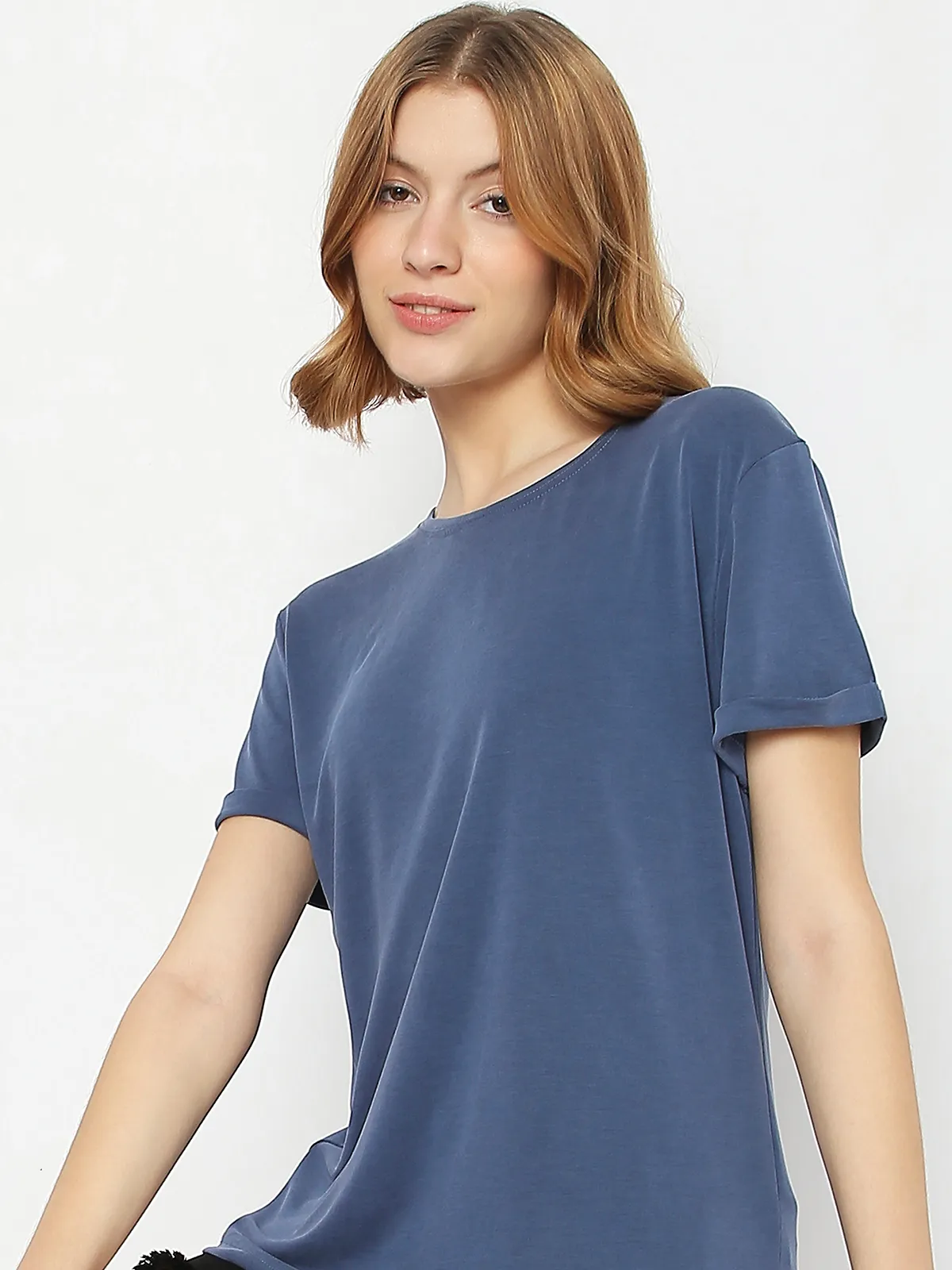 Deal cotton blue plain top