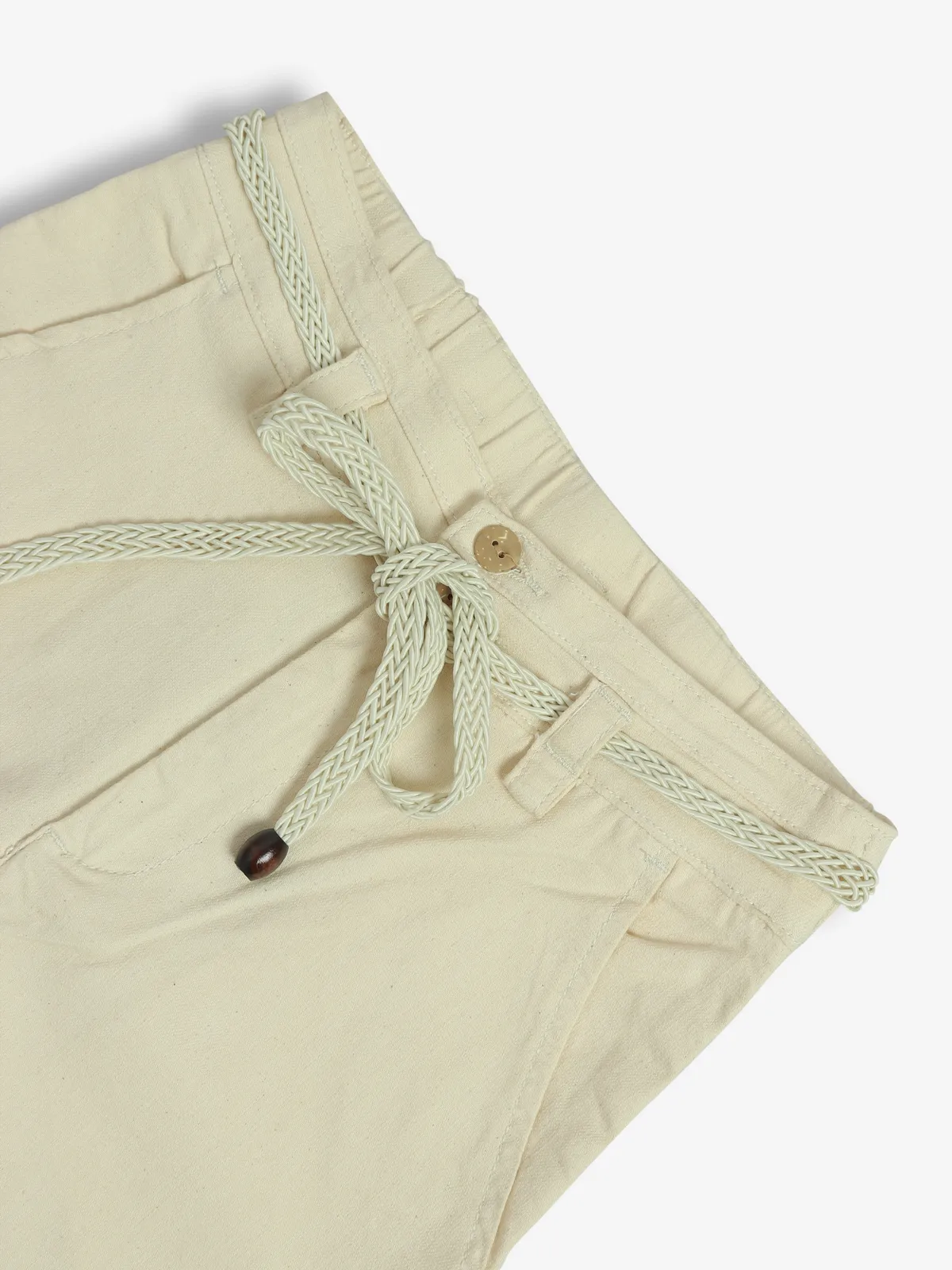 DEAL cream cotton solid pant