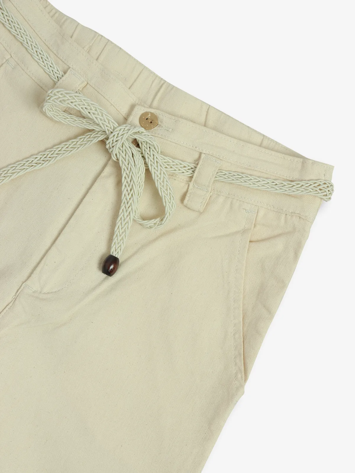 DEAL cream cotton solid pant