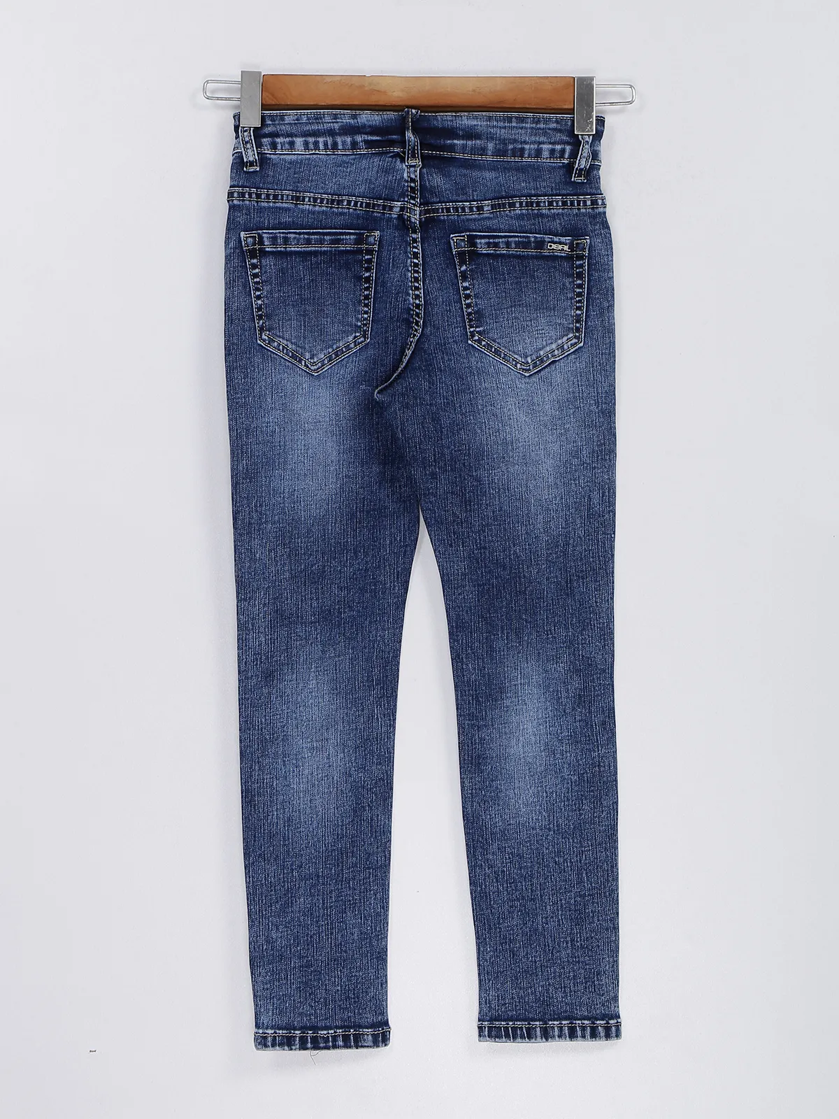 Deal dark blue mom jeans for girls