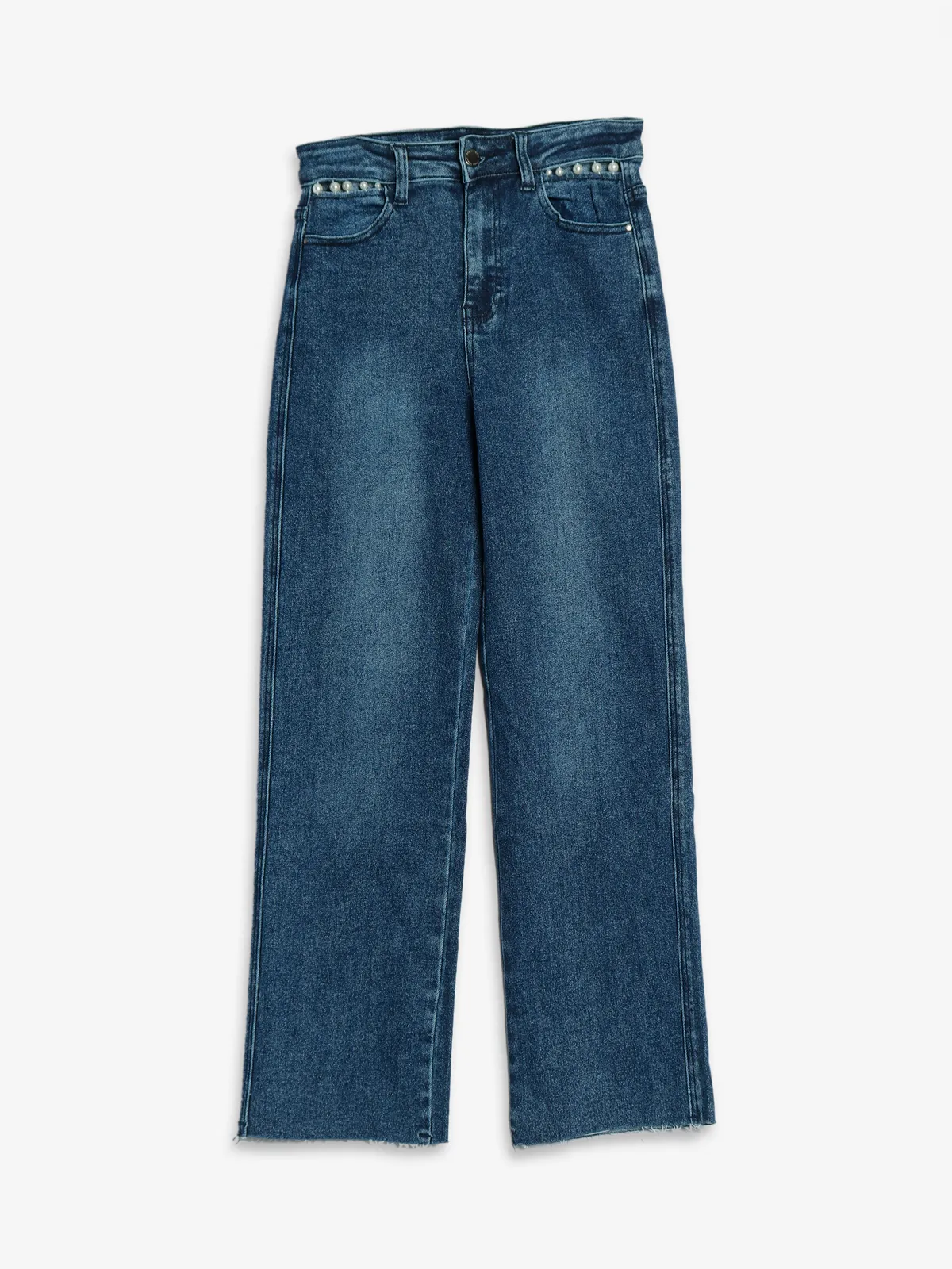 Deal dark blue washed straight jeans