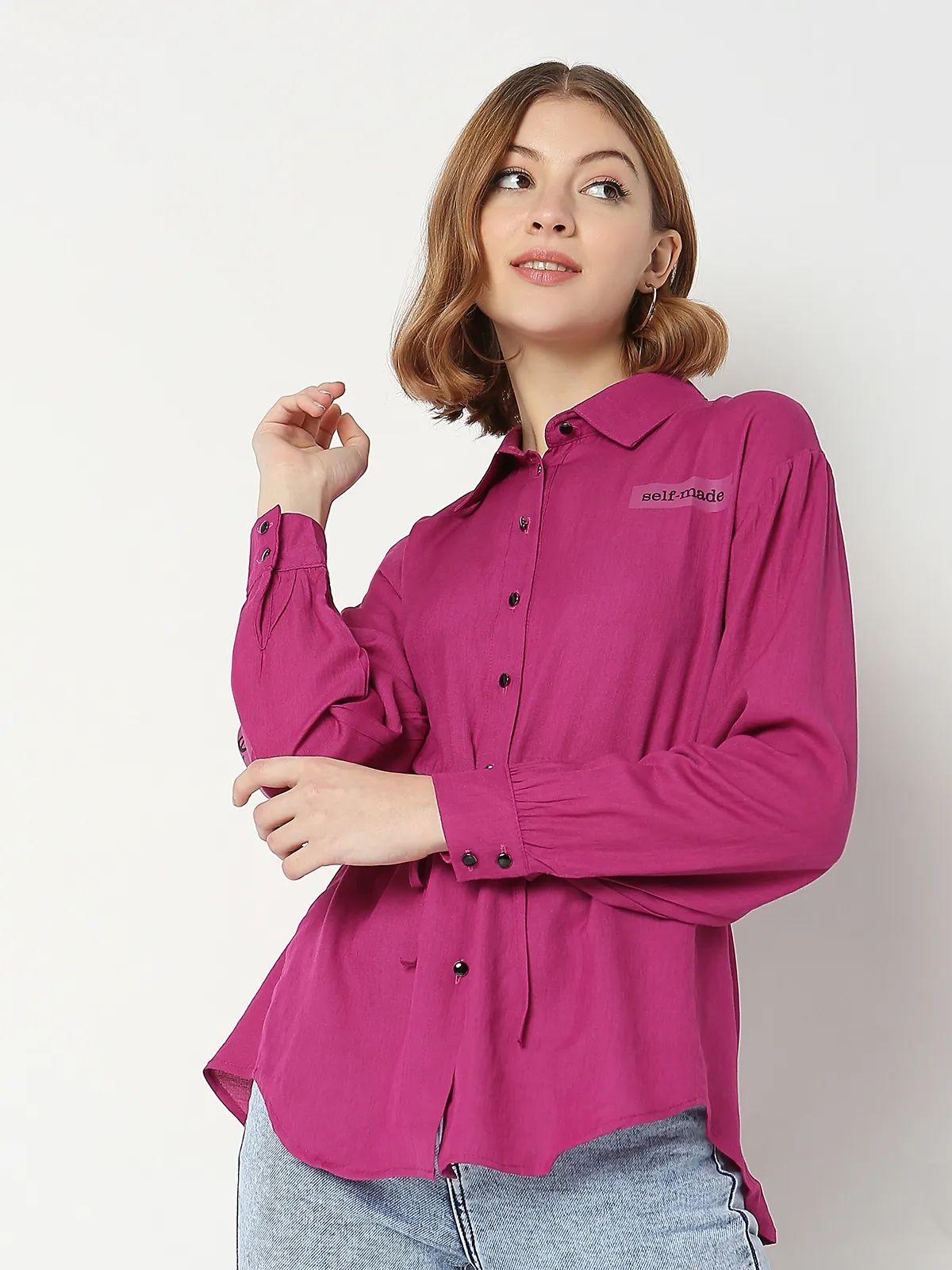 Deal dark pink cotton shirt