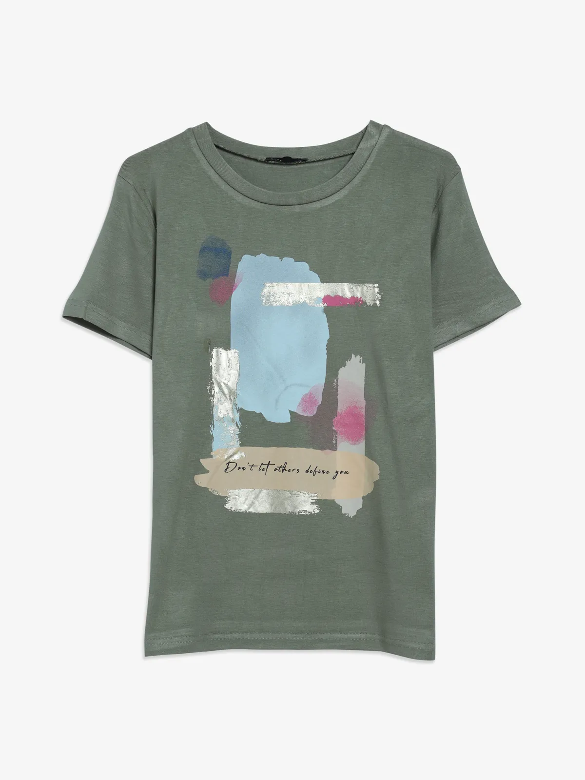 Deal green printed cotton t-shirt