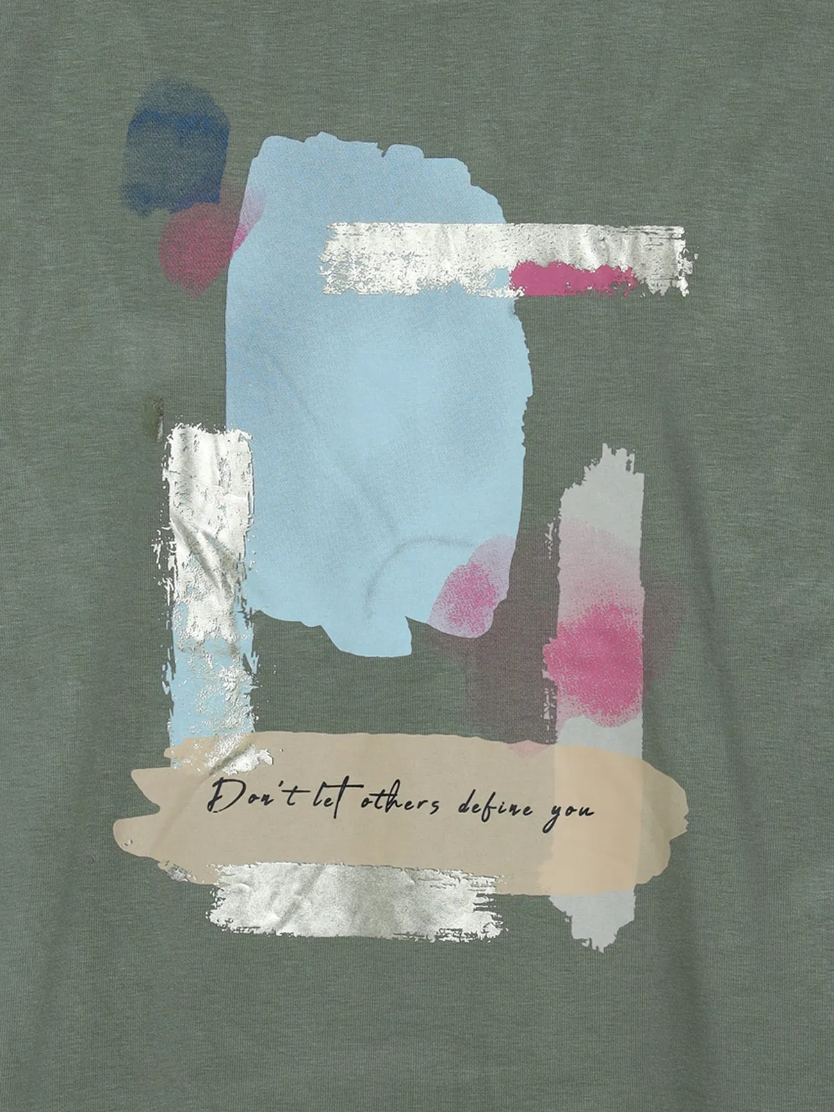 Deal green printed cotton t-shirt