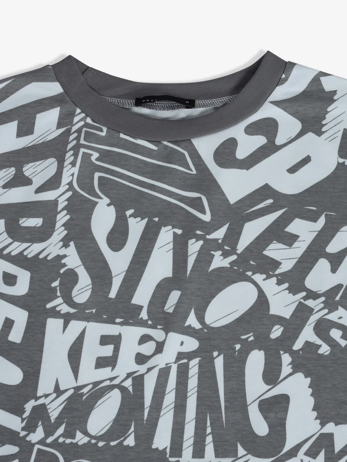 Deal grey cotton printed t-shirt