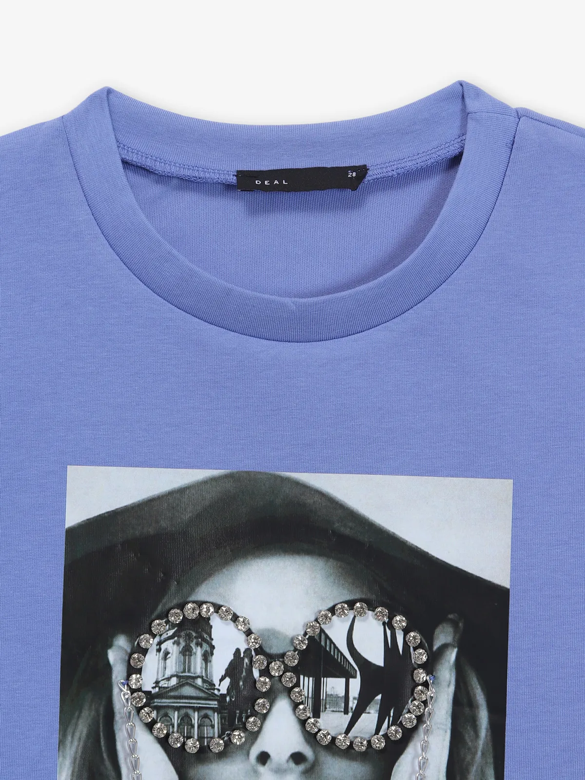 DEAL L.blue printed cotton crop top