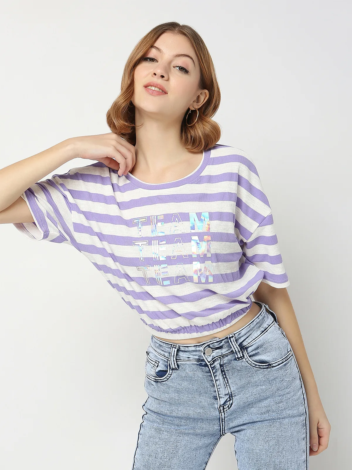 Deal lilac purple knitted casual top