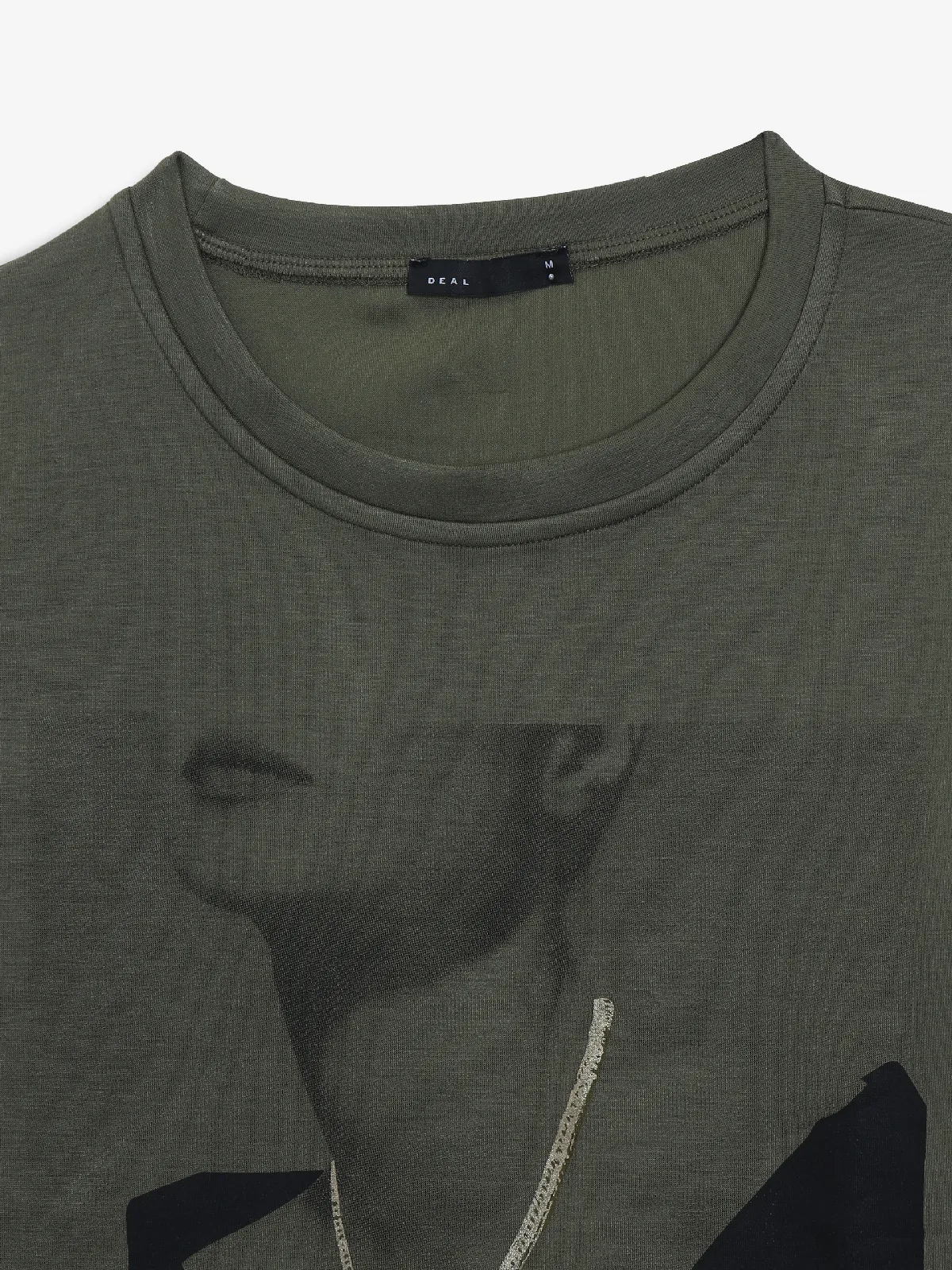 DEAL olive printed cotton t-shirt