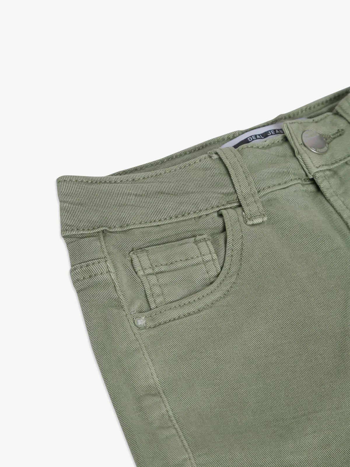 DEAL olive solid denim shorts