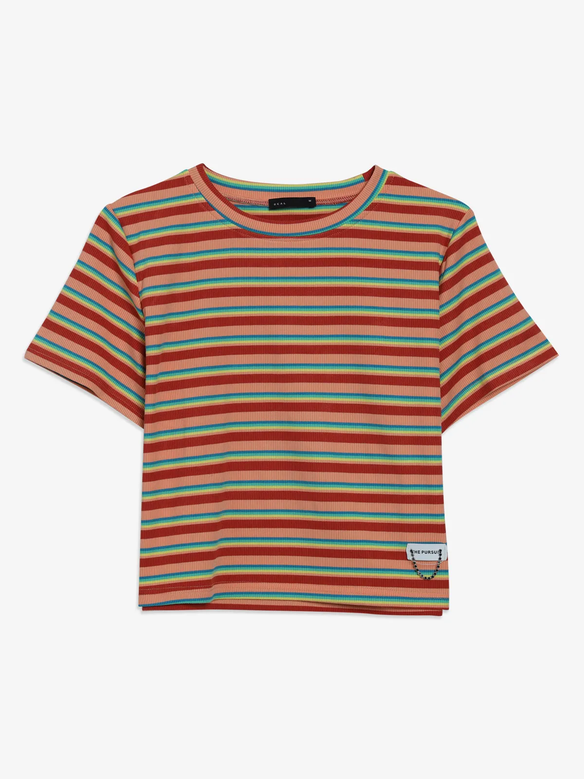 Deal peach stripe cotton t-shirt