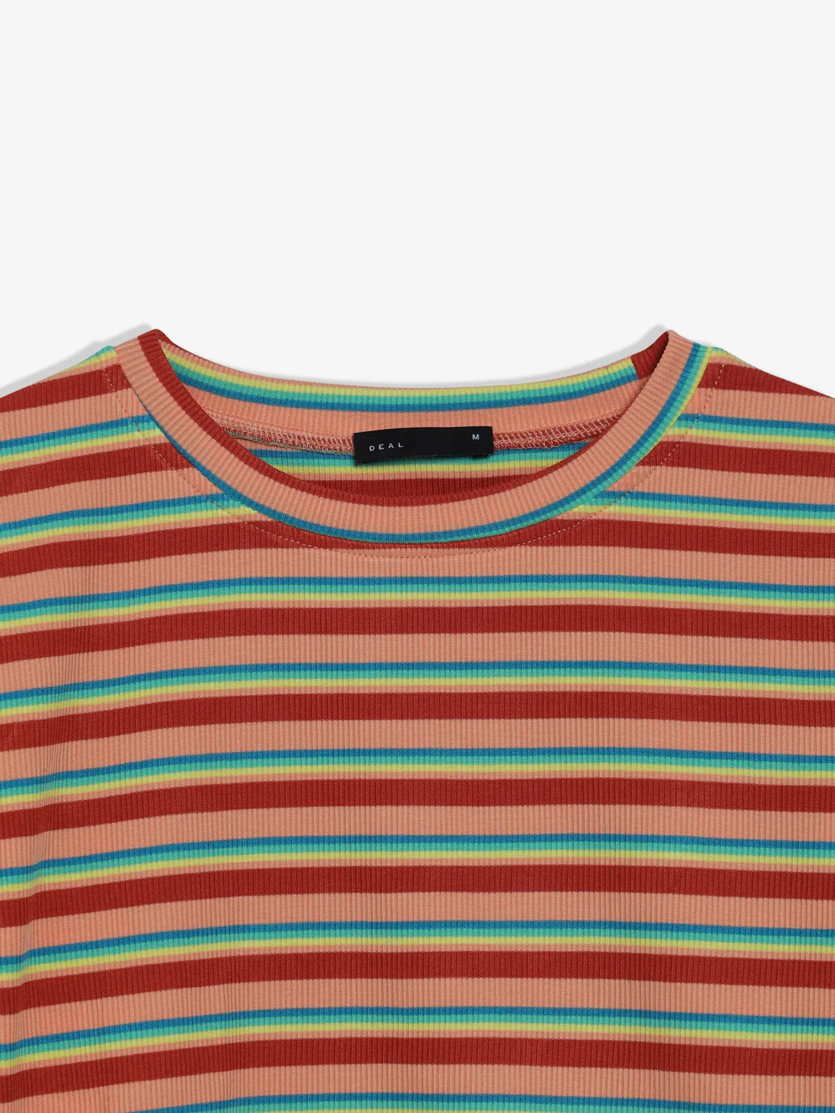 Deal peach stripe cotton t-shirt