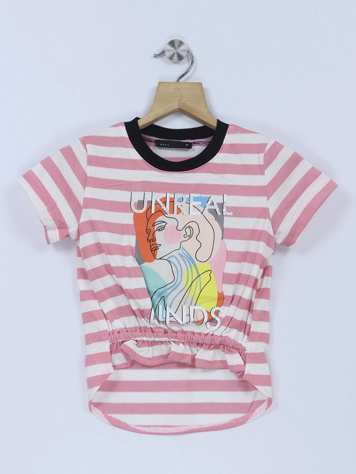 Deal pink and white stripe top