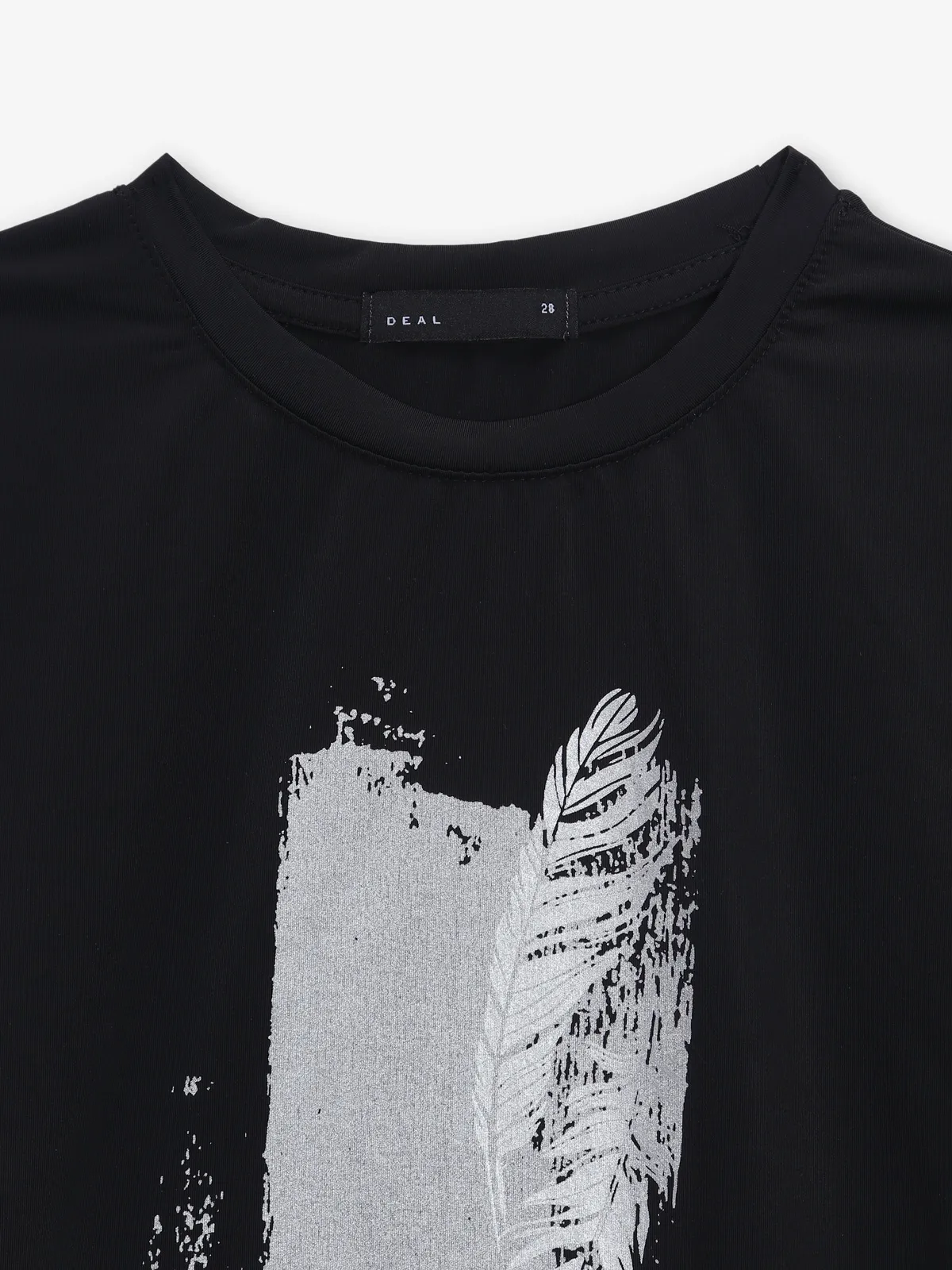 DEAL printed black cotton casual t-shirt