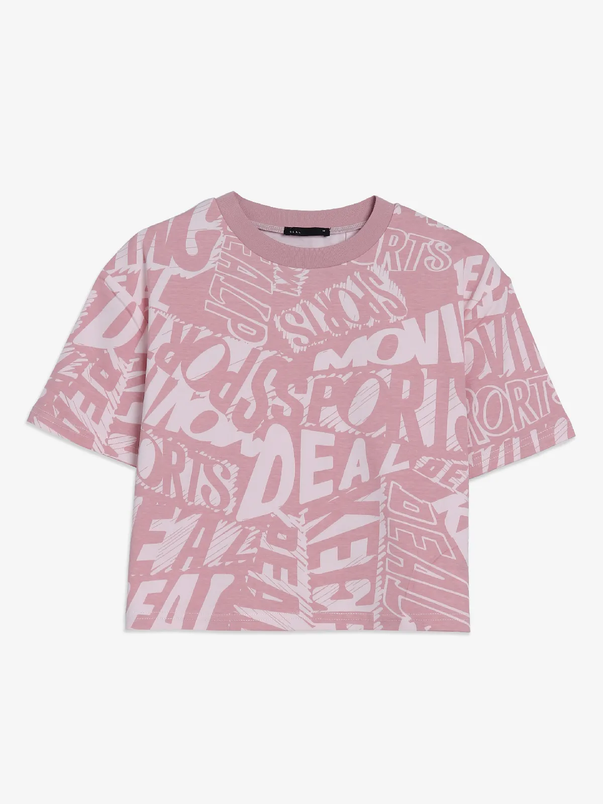 Deal printed cotton pink crop top