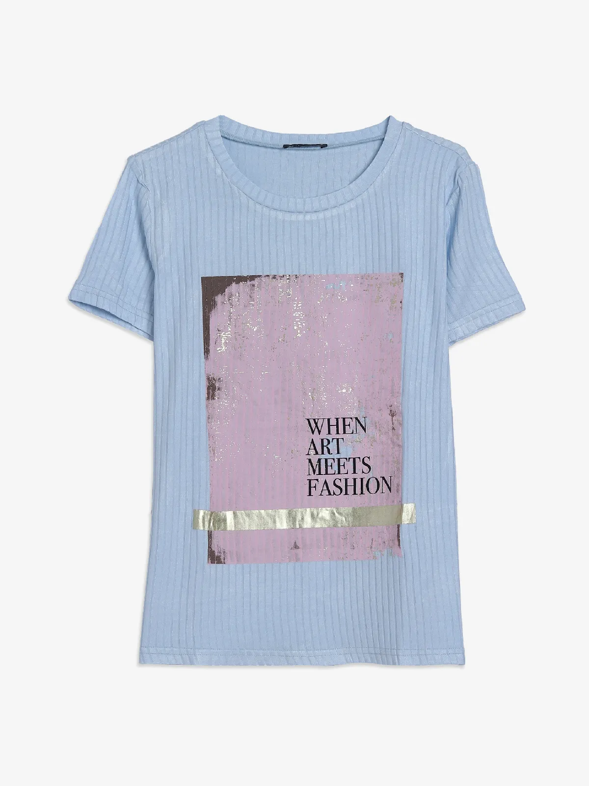 Deal printed sky blue top