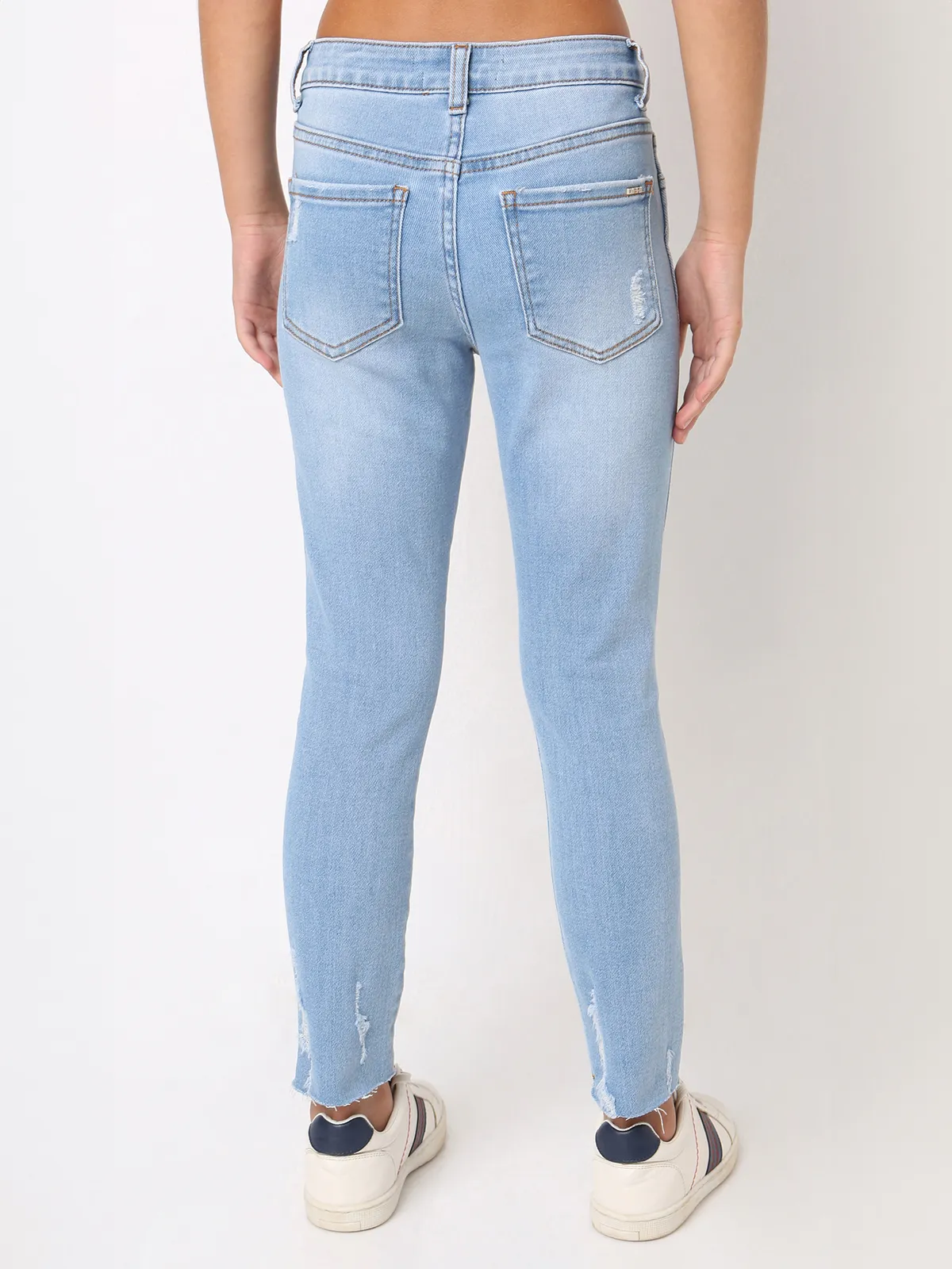 DEAL ripped and washed light blue jeans