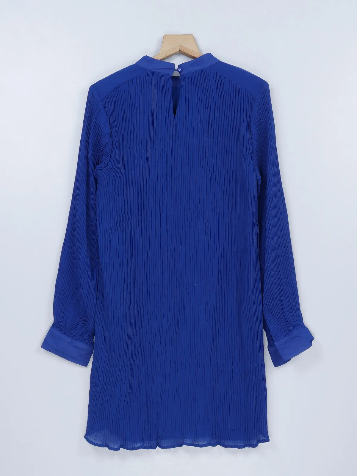 Deal royal blue georgette plain dress