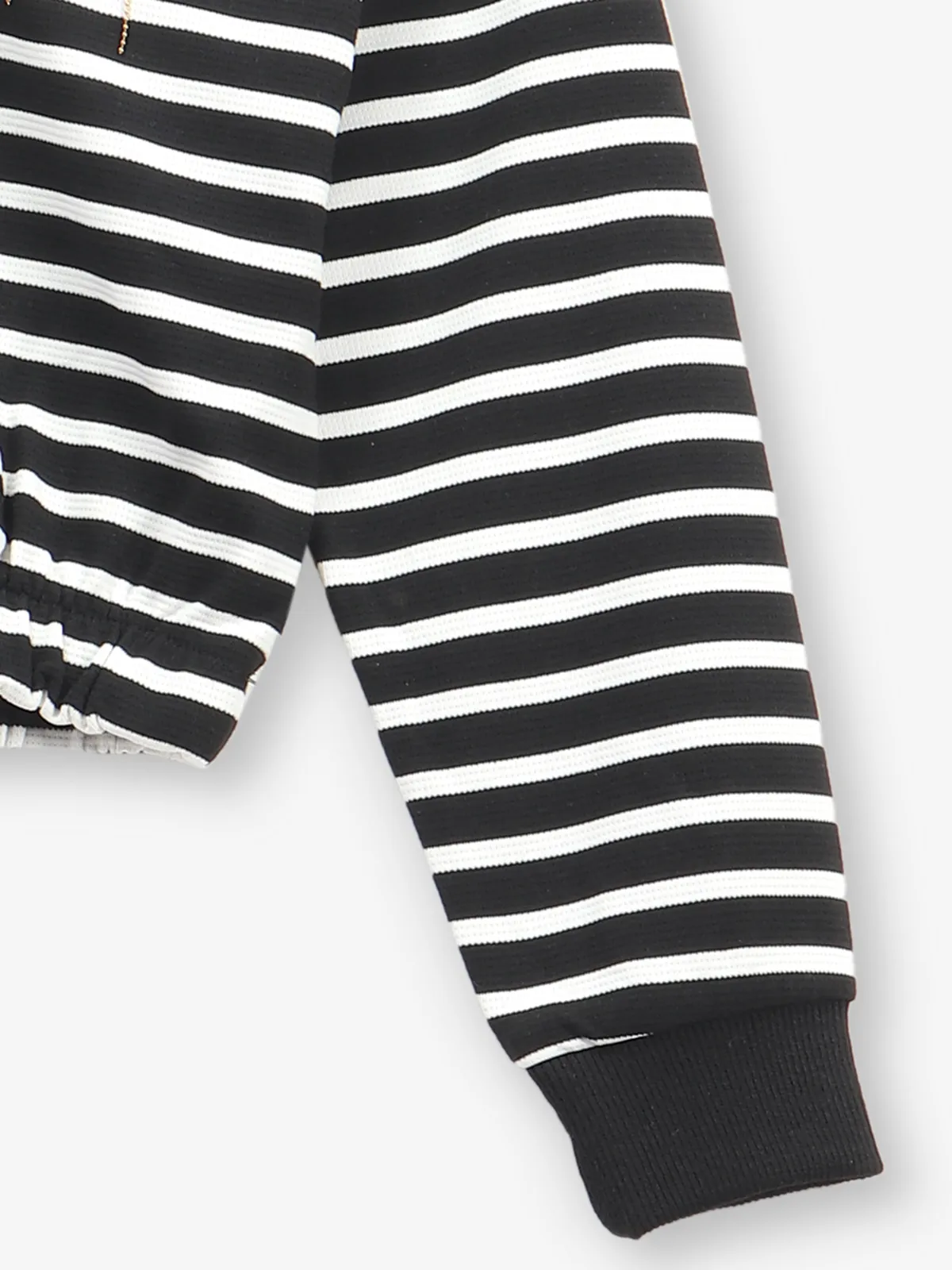 DEAL stripe black cotton crop top