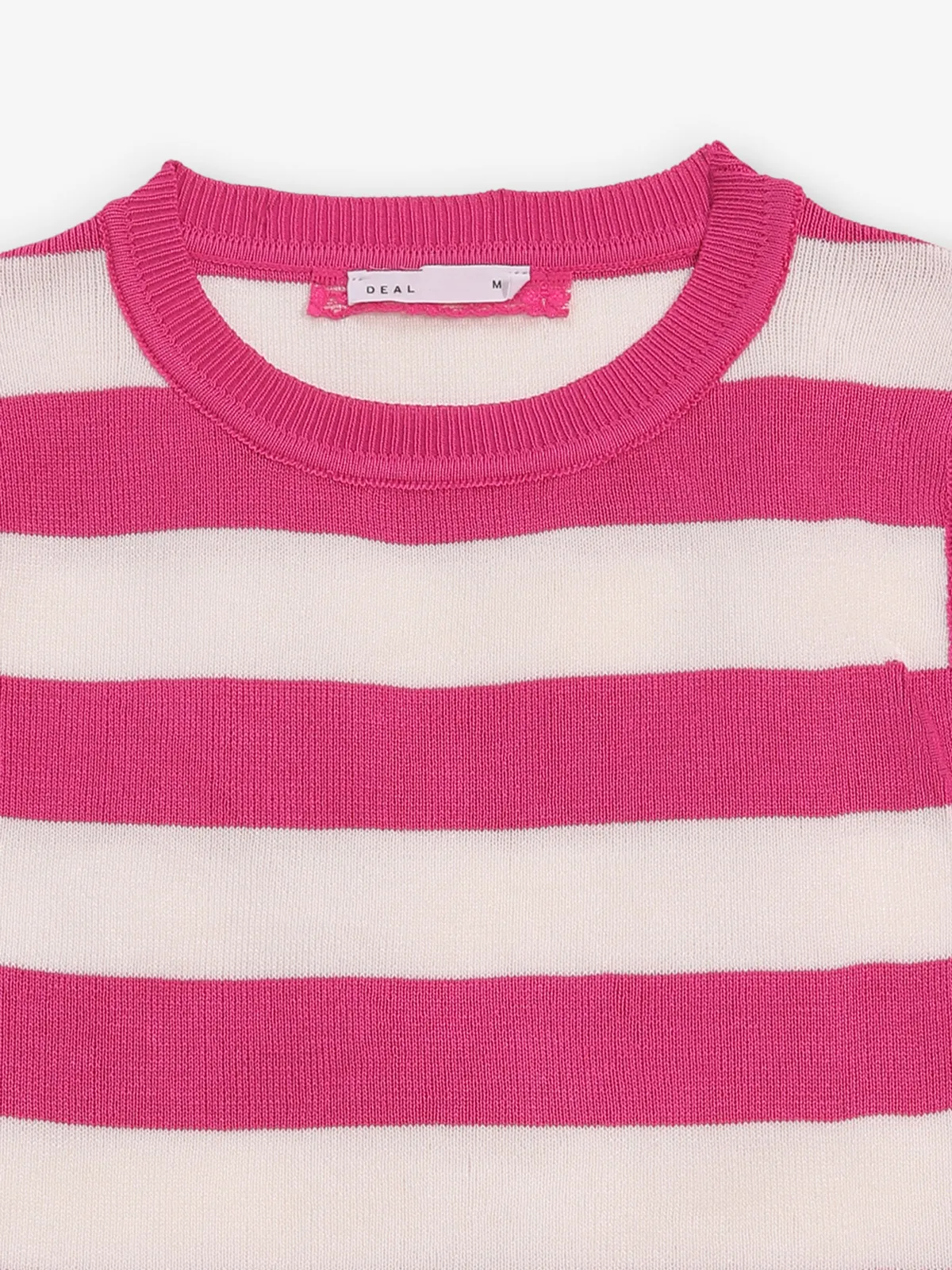 DEAL stripped pink and white cotton t-shirt