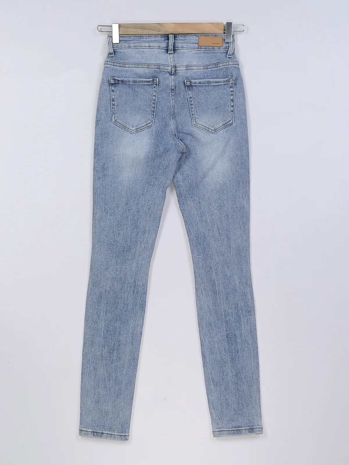 Deal washed and ripped light blue jeans