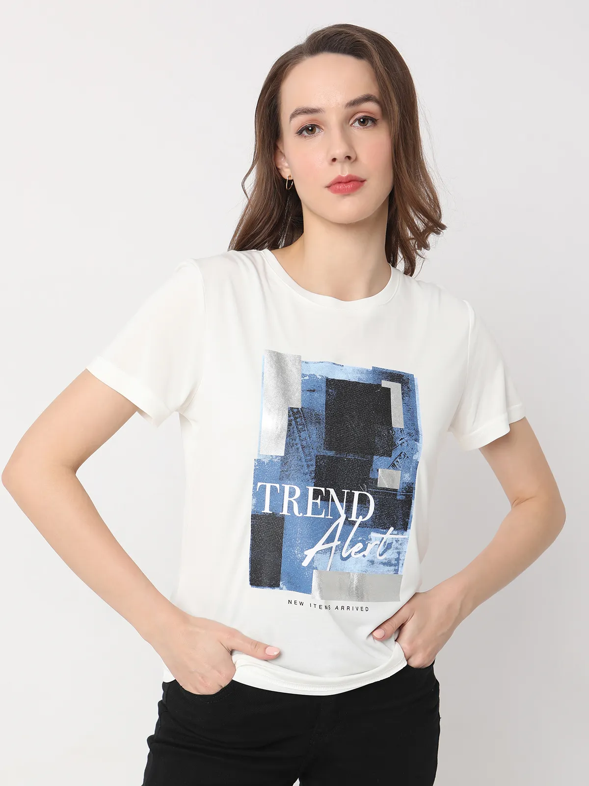 Deal white printed cotton t-shirt