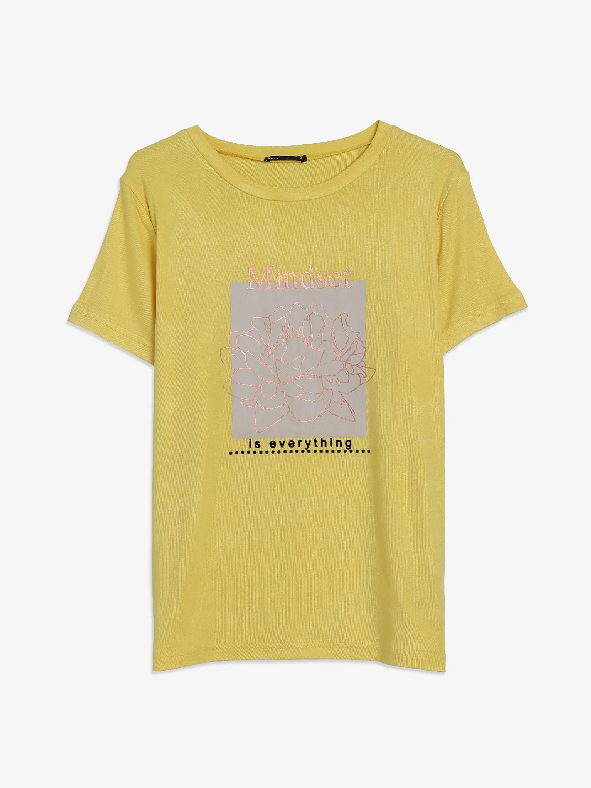 Deal yellow cotton casual t-shirt