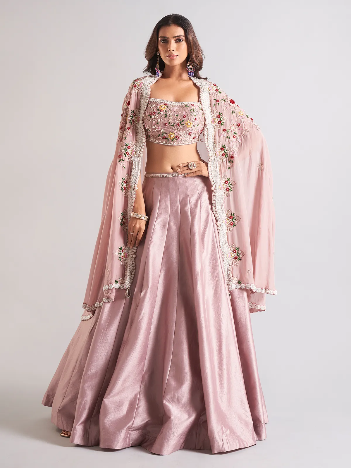 Delightful light purple silk lehenga choli