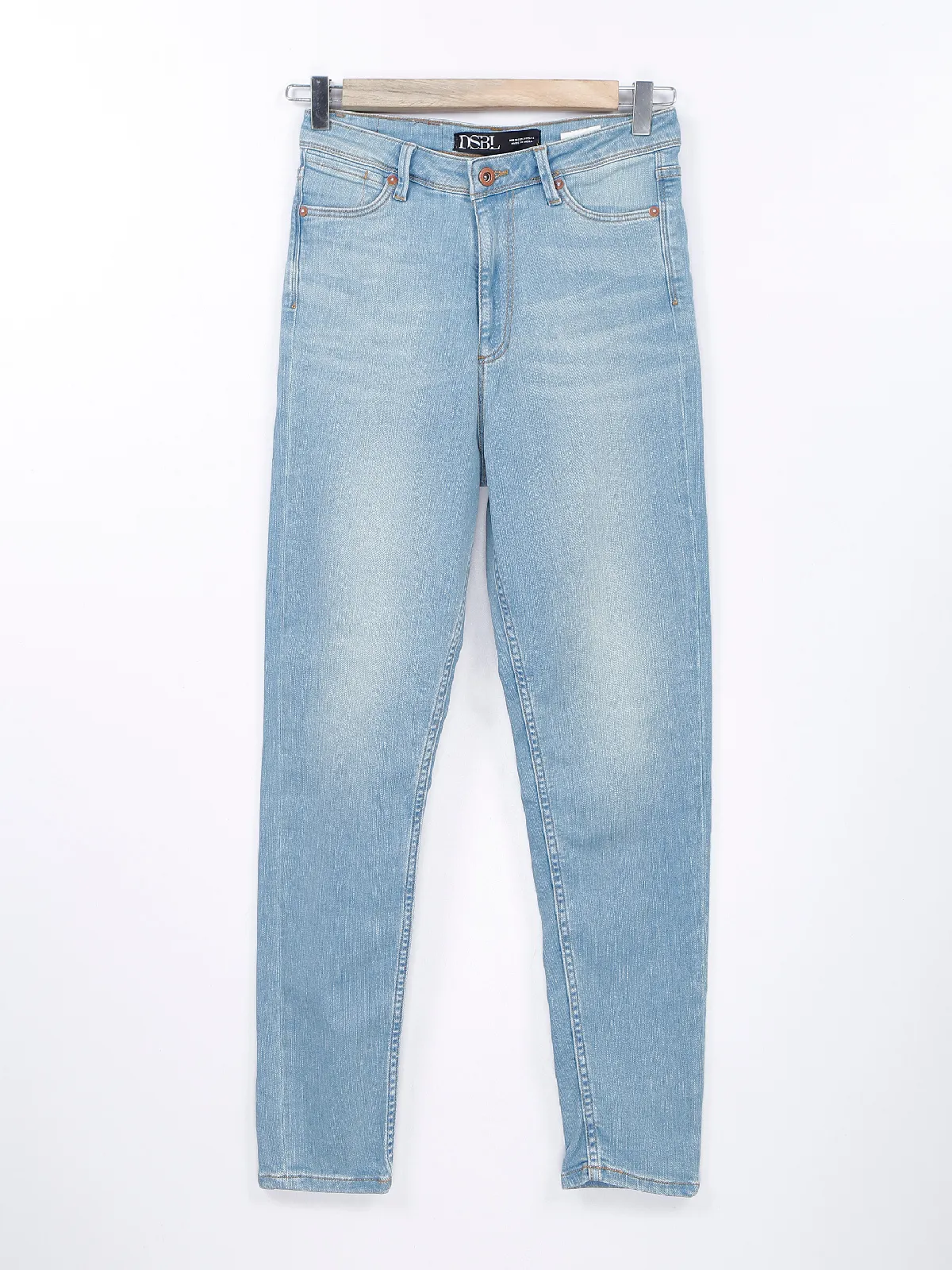 Desi Belle sky blue washed skinny fit jeans