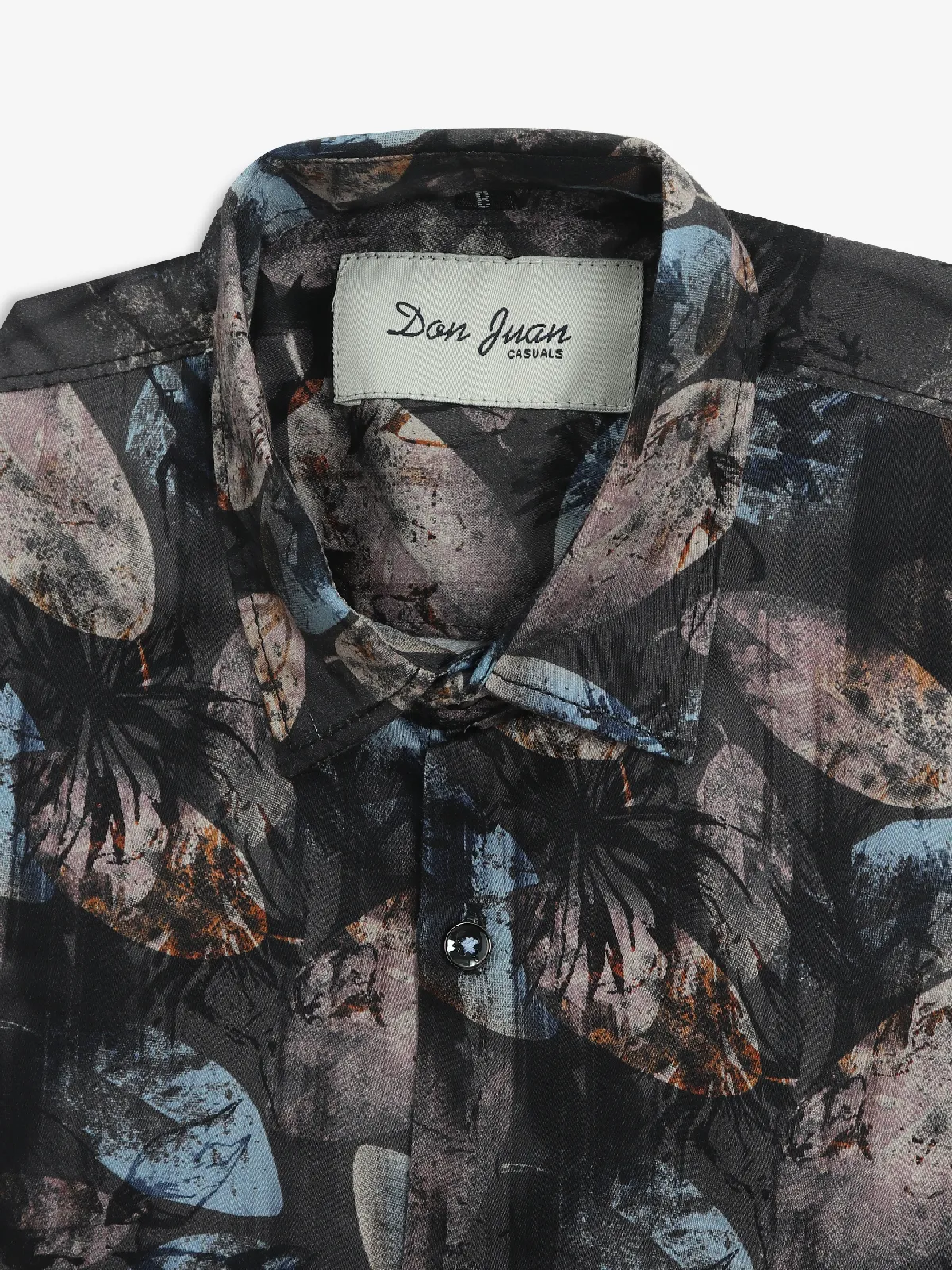 DNJS black printed cotton shirt