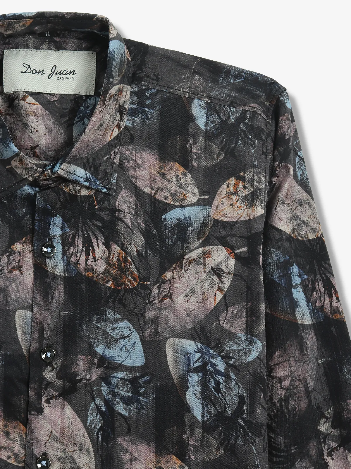 DNJS black printed cotton shirt