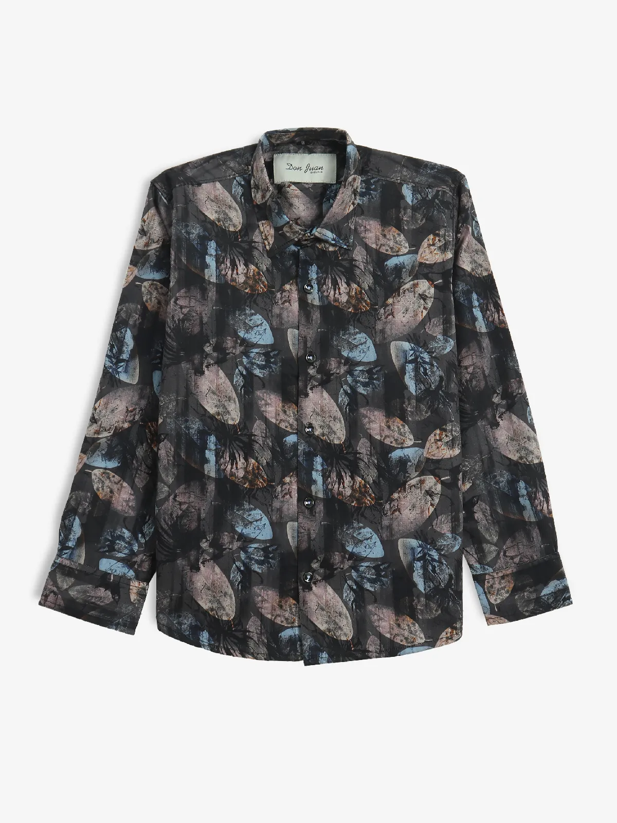 DNJS black printed cotton shirt