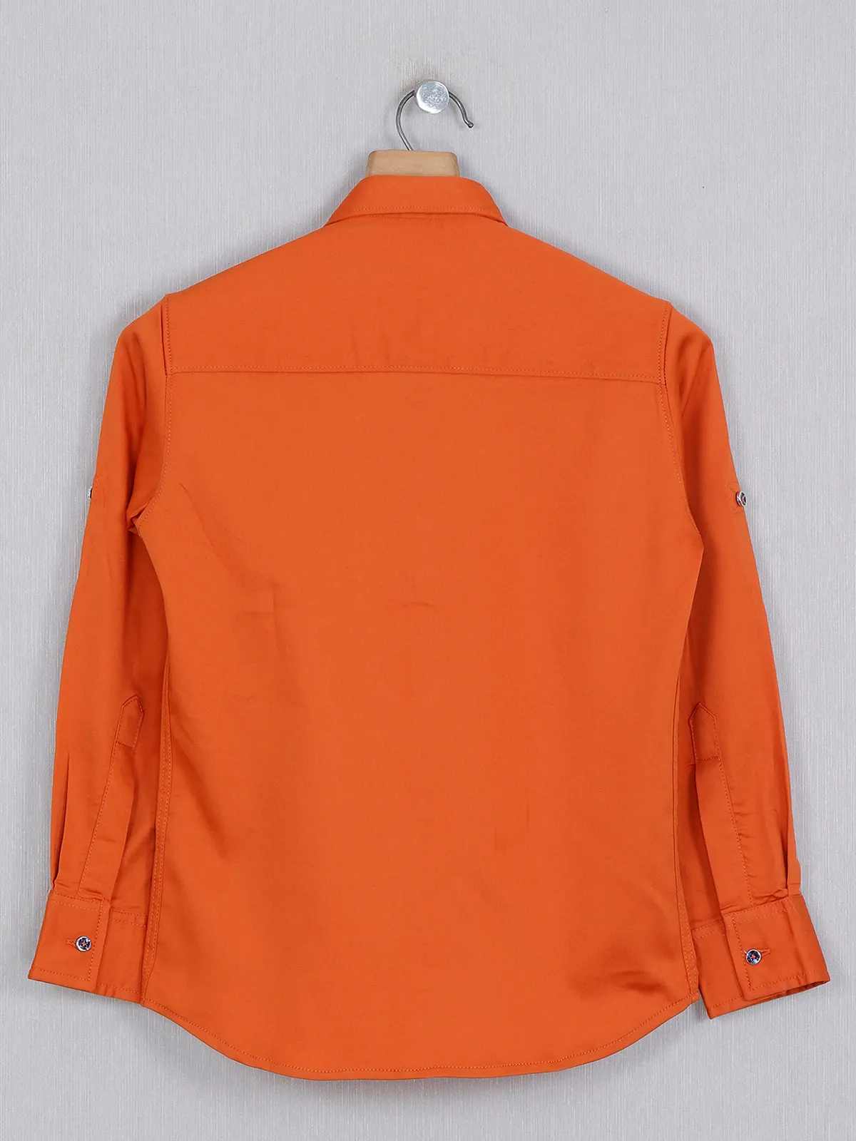 DNJS cotton slim fit shirt in orange